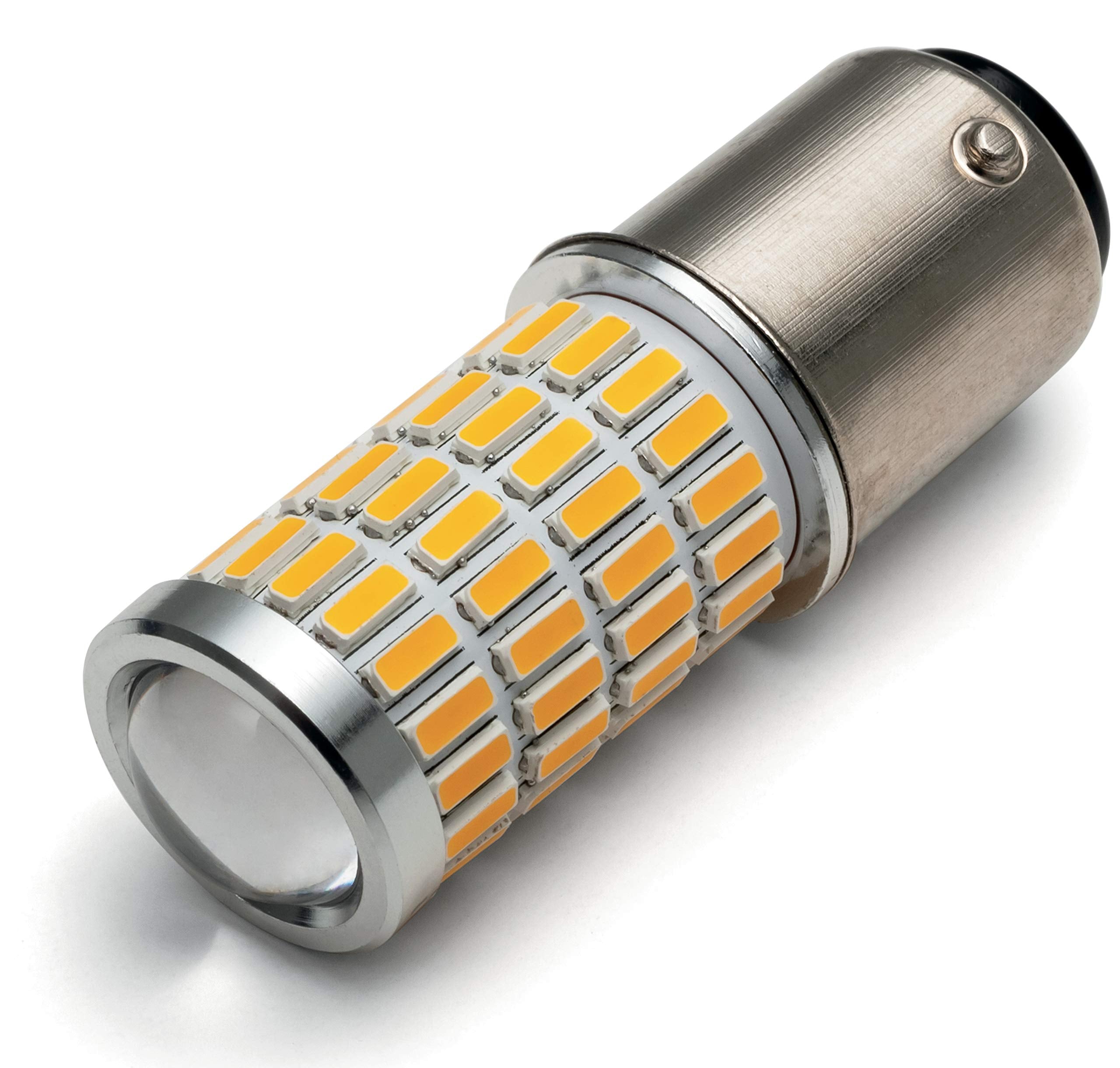 Kuryakyn 2867 Motorcycle Lighting: Replacement High-Intensity Led Light Bulb For Type 1157 Two-Circuit Applications, Amber/Amber