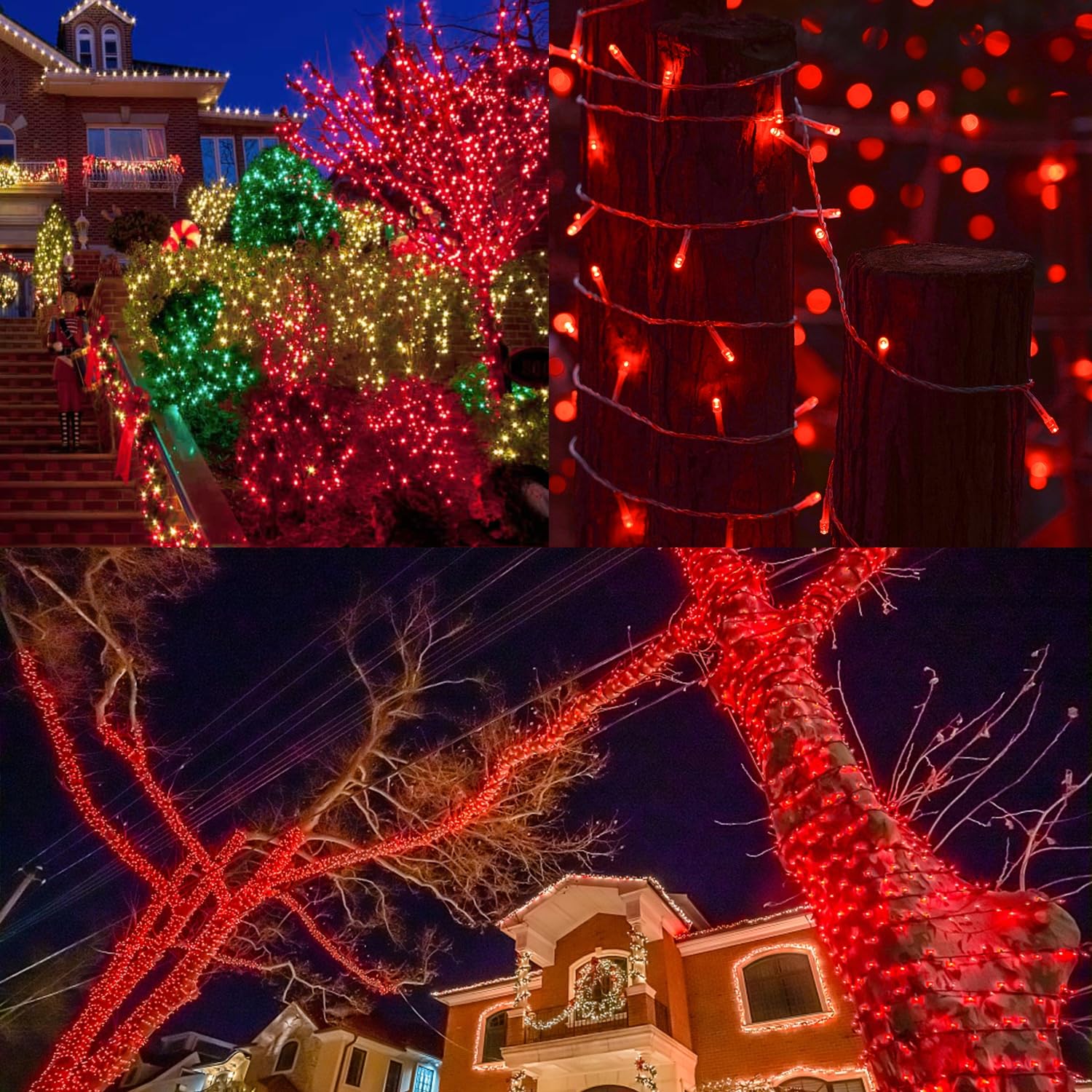 Ljlnion 300 Led Valentines Lights, Extra Long 98.5Ft Christmas String Lights Outdoor Indoor, 8 Lighting Modes, Plug In Waterproof Fairy Lights For Wedding Party Bedroom Decorations (Red)