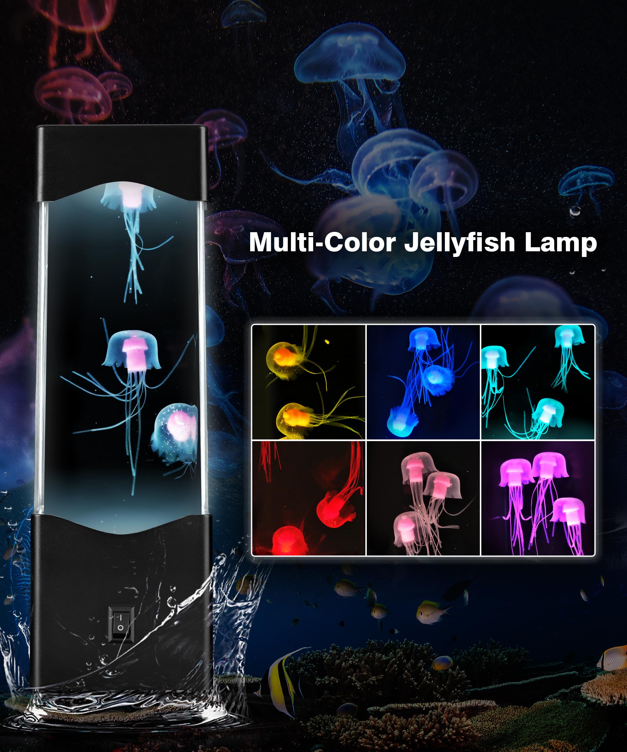 Faithorse Jellyfish Lamp Mesmerizing Lava Lamp, Multi-Color Jelly Fish Light Lamp, Christmas Gifts for Kids and Adults, Jellyfis
