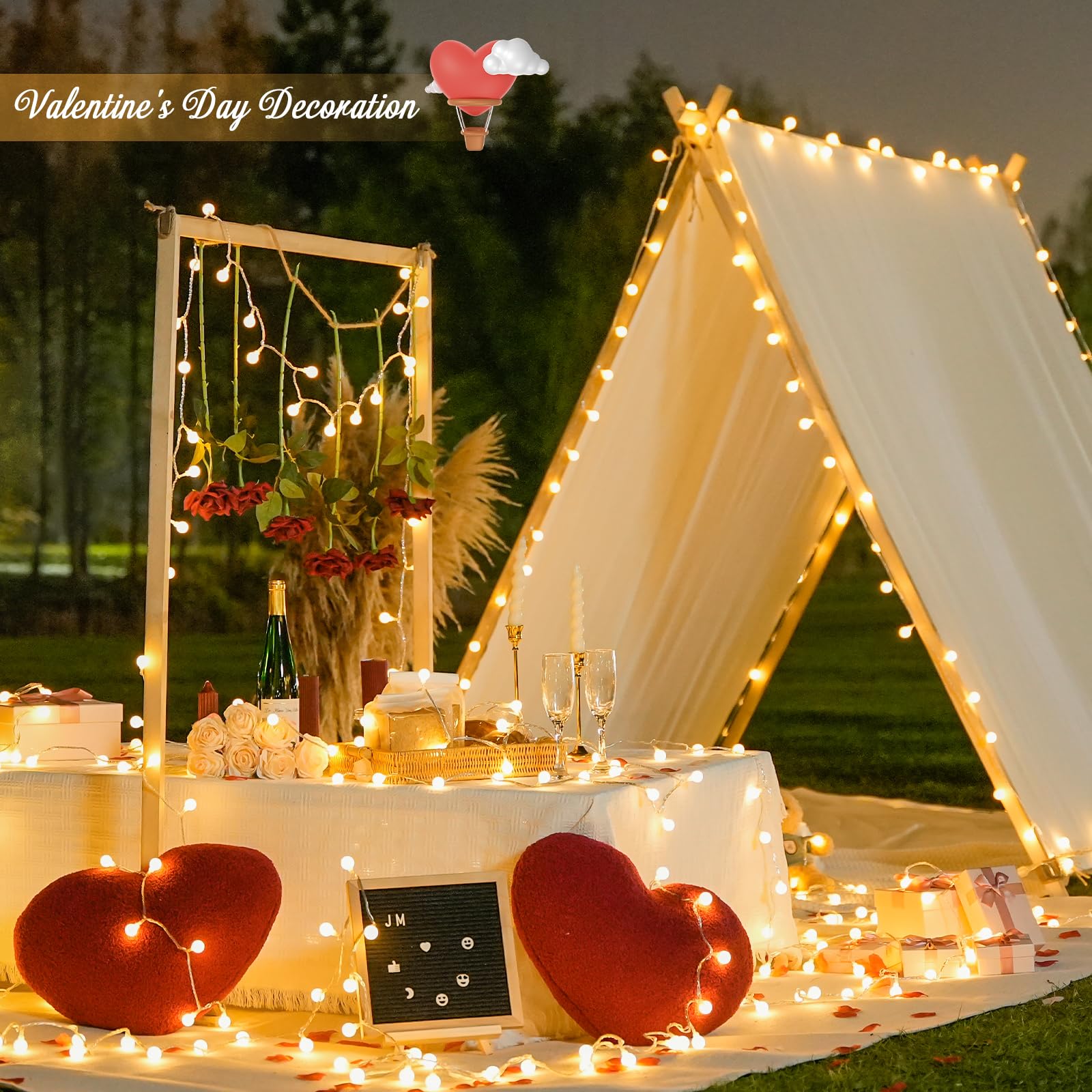 JMEXSUSS Purple String Lights Indoor, Connectable 100 LED Globe String Lights Plug in with Remote, 33ft 8 Modes Purple Christmas