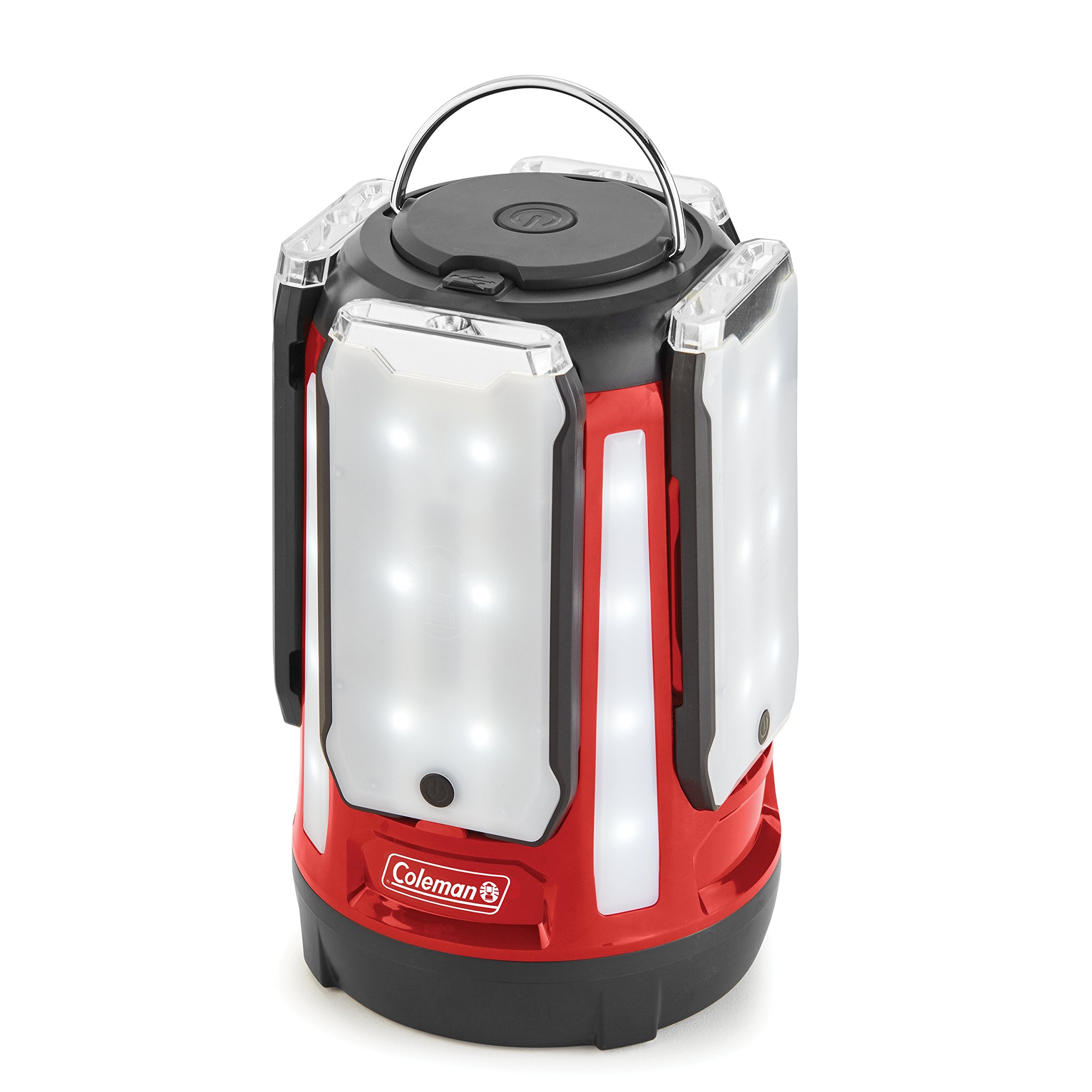 Coleman Multi-Panel LED Lantern: Rechargeable, Water-Resistant, Magnetic Light Panels, Built-In Flashlight, USB Charging Port; E
