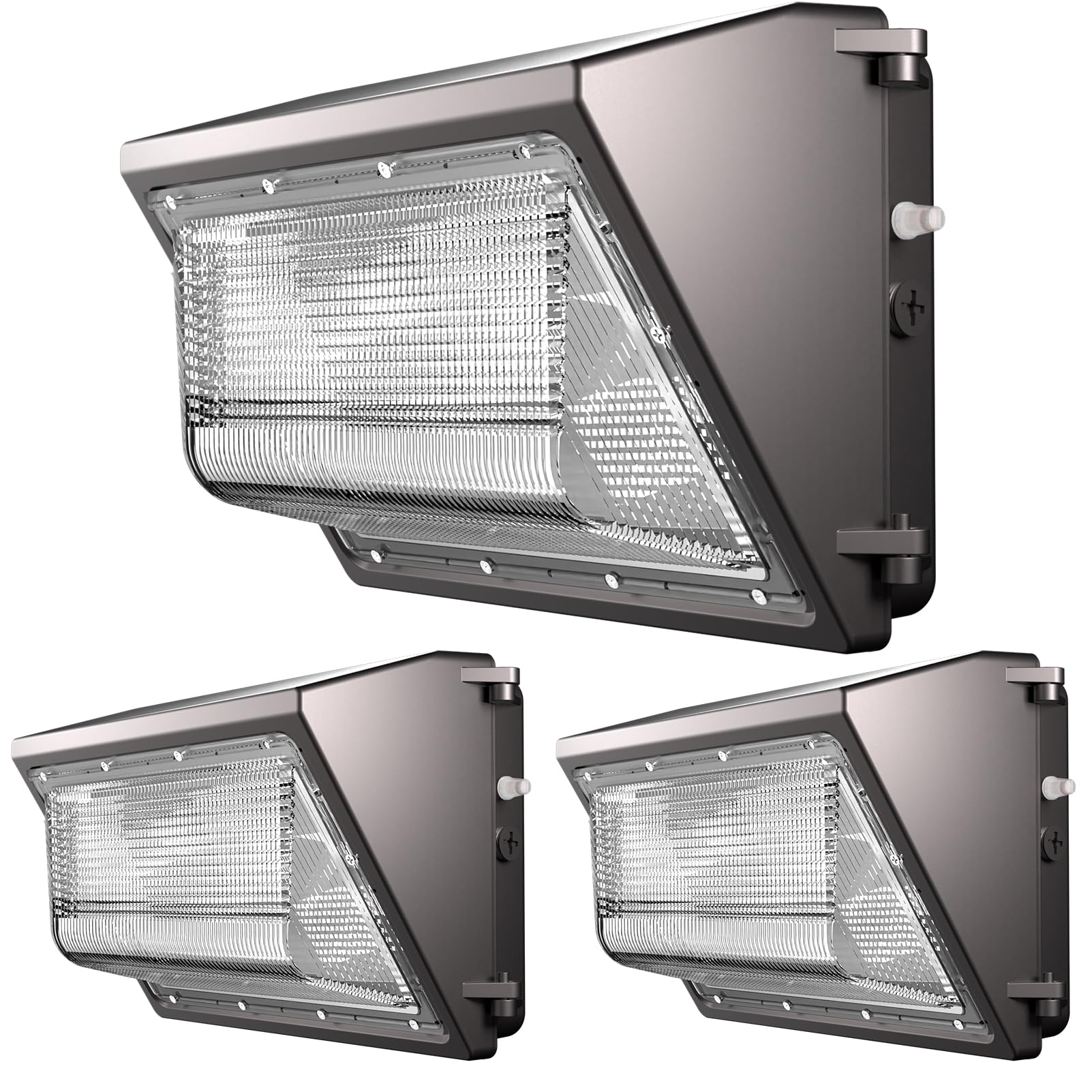 ACOHOOK 2Pack 150W(164x1W LED) LED Wall Pack Lights  100-277v Dusk to Dawn with Photocell  22500LM 5000K Daylight IP65 Waterproof Wall Mount Outdoor Security Lighting Fixtures  Energy Saving-Brown