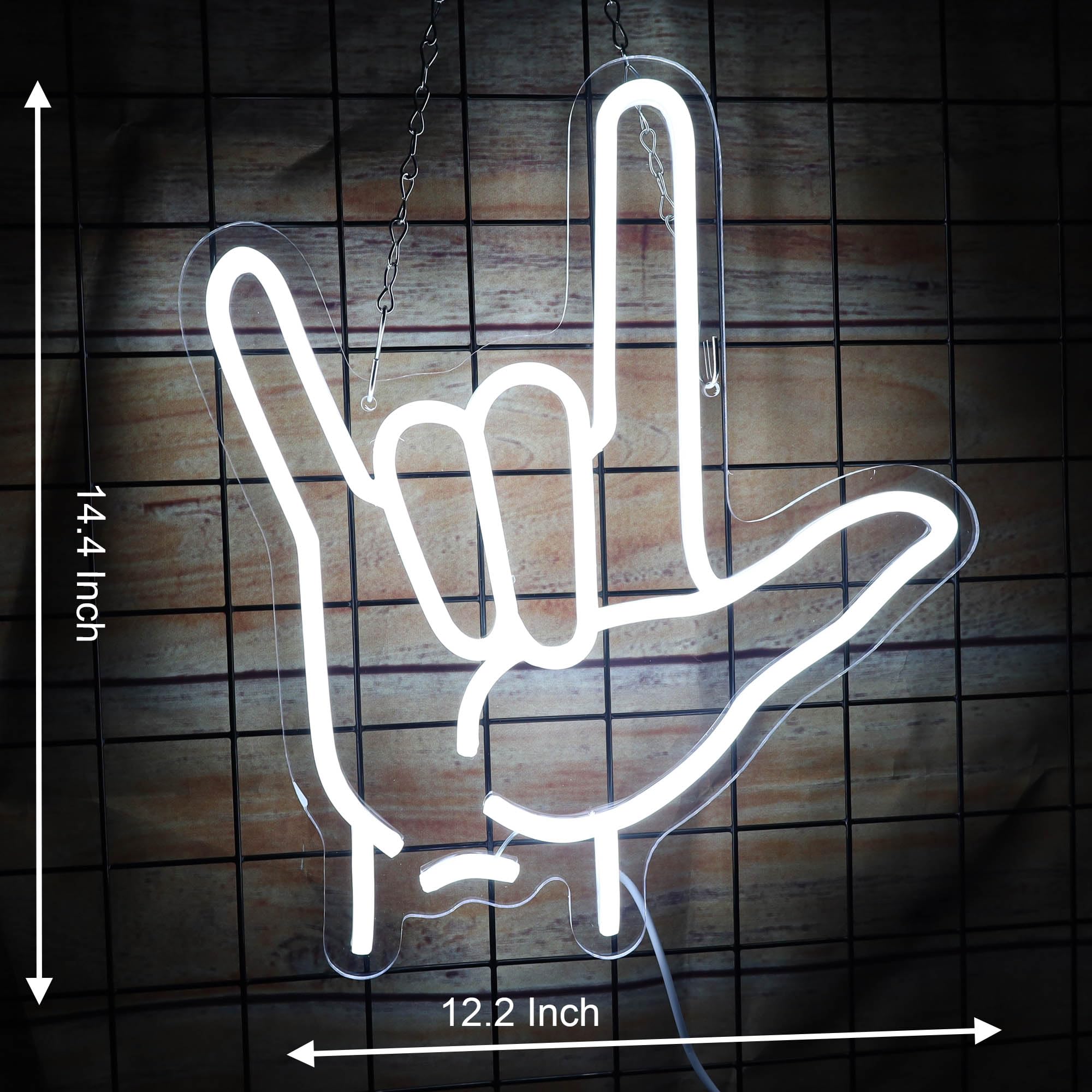 I Love You Neon Sign Rock Neon Sign Love You Hand Sign Usb Powered For Asl Classroom Decor Love You Hand Gesture Led Neon Signs Love You Led Neon Light Sign For Wall Decor Love You Stream Background Gifts 12.6*14.4 Inch