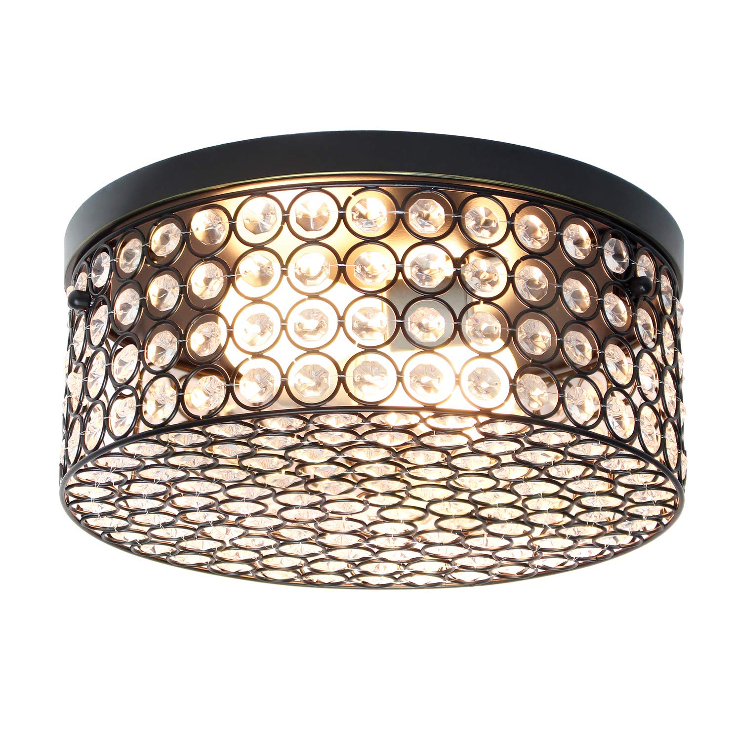 Lalia Home Glam 2 Light Flush Mount Fixture, 12 Inch, Metal, Restoration Bronze, Model LHM-2003-RZ