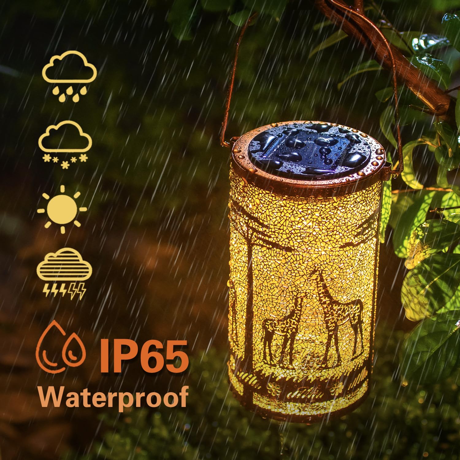 Giraffe Solar Lanterns Outdoor Waterproof Hanging Solar Lights Giraffe Gifts For Women Men Metal Decorative Led Giraffe Lanterns For Garden Decor,Yard,Patio,Lawn,Tabletop,Pathway,Landscape