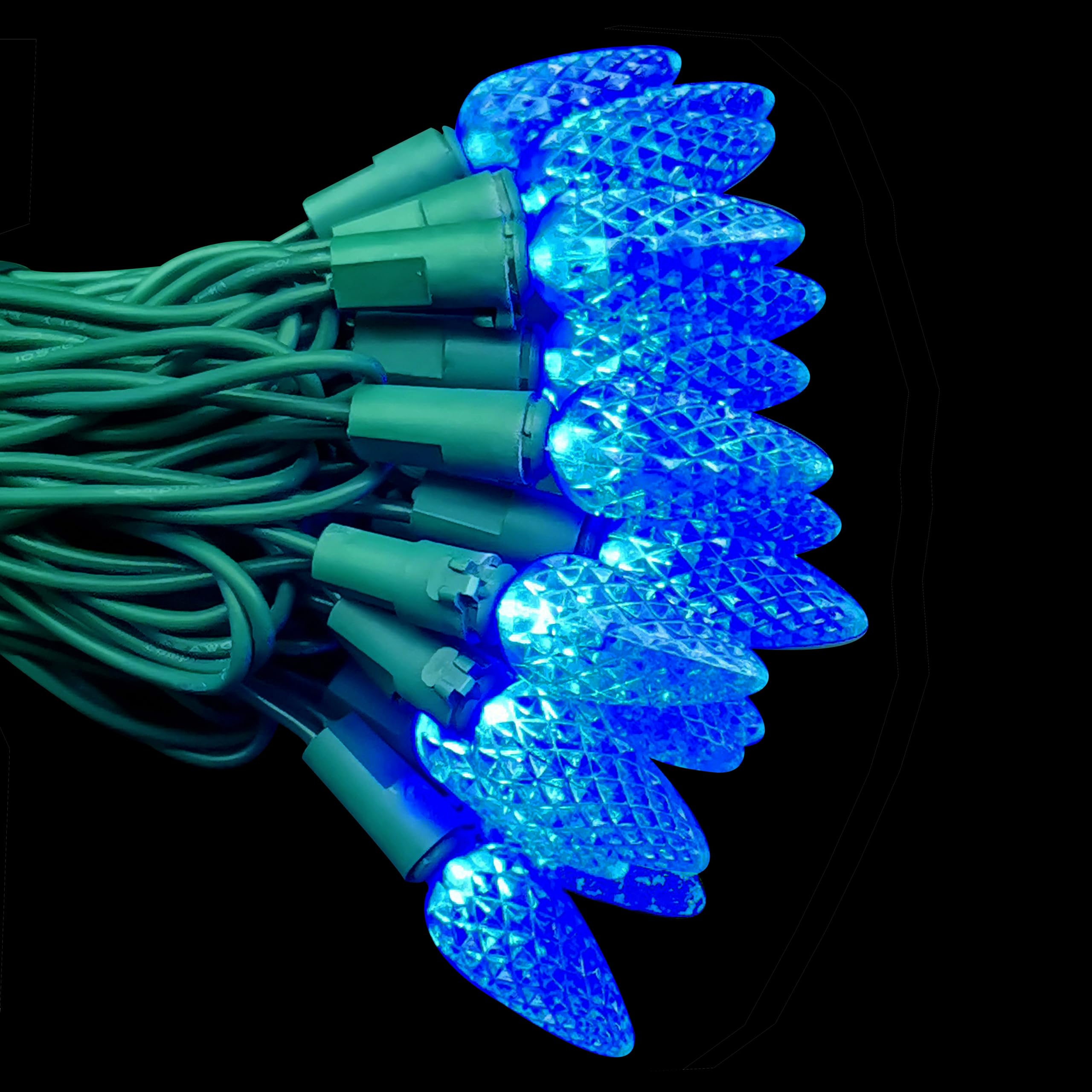 MXTCLM C6 Christmas Lights 50 LED Blue Strawberry 18ft Waterproof String Lights for Outdoor Indoor Garden Yard Home Party Christ