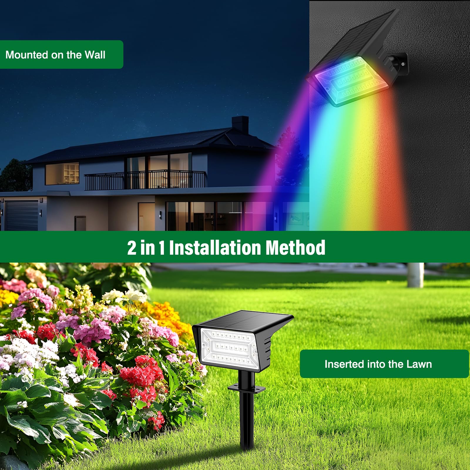 Lamkeep Solar Spot Lights Outdoor With 7 Lighting Modes Rgb  4 Pack Solar Color Changing Lights Ip68 With 29 Led & Auto On/Off  Multicolor Outdoor Lights For Outside  Garden  Yard(Multicolor)