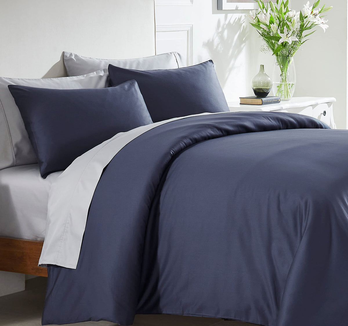 California Design Den 100 Real Cotton Duvet Cover - Premium 400 Thread Count, Comforter Cover, Smooth Sateen Weave, Button Closu