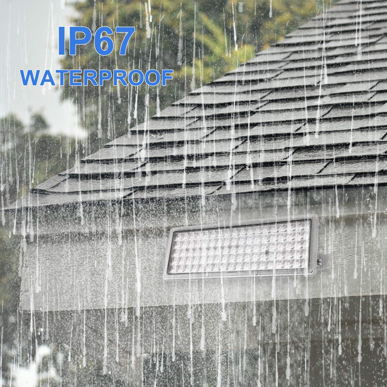 Kekeou 100W LED Flood Light (2 Pack) - 11000lm, 6500K, IP67 Waterproof for Outdoor Use, Ideal for Garden, Lawn, Farm, Stadium