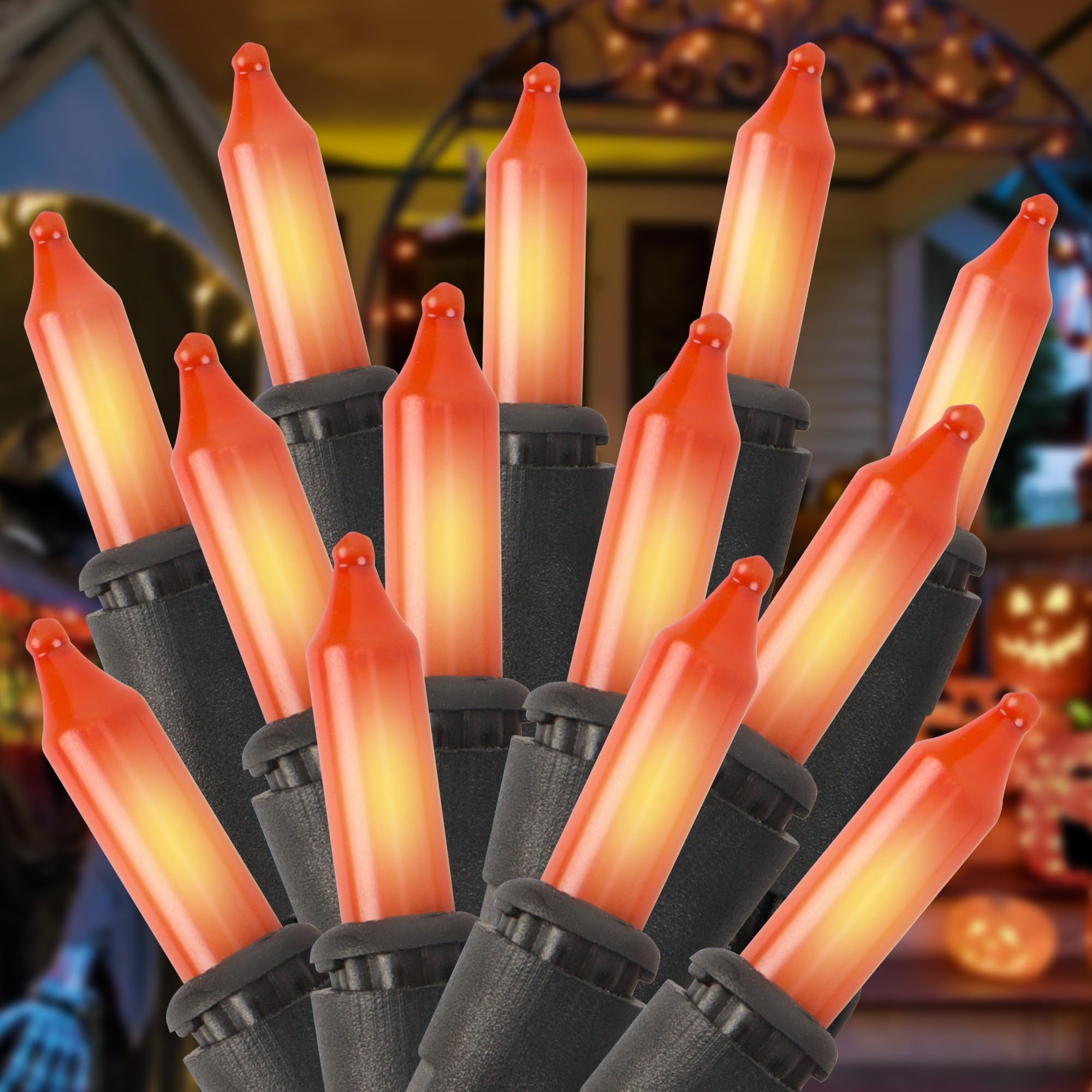 Brillarlights 100 Count Orange Halloween Lights for Halloween Decorations, 21ft Orange String Lights Plug in, Mini String Lights