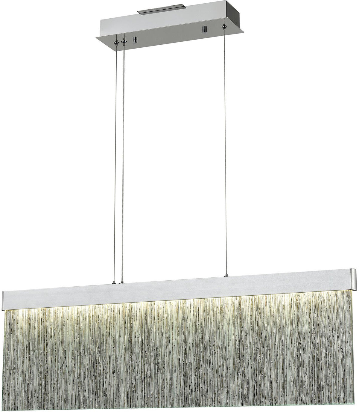 Elk Home 1-Light Linear Chandelier, 32'' Wide, Satin Aluminum & Polished Chrome
