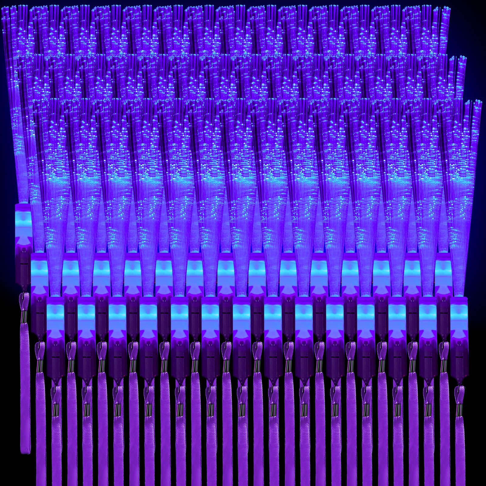 Skylety 36 Pcs Fiber Optic Wand, LED Fiber Optic Wand with 3 Light Modes, Glow Fibers Optics Sticks for Wedding Neon Party, New 