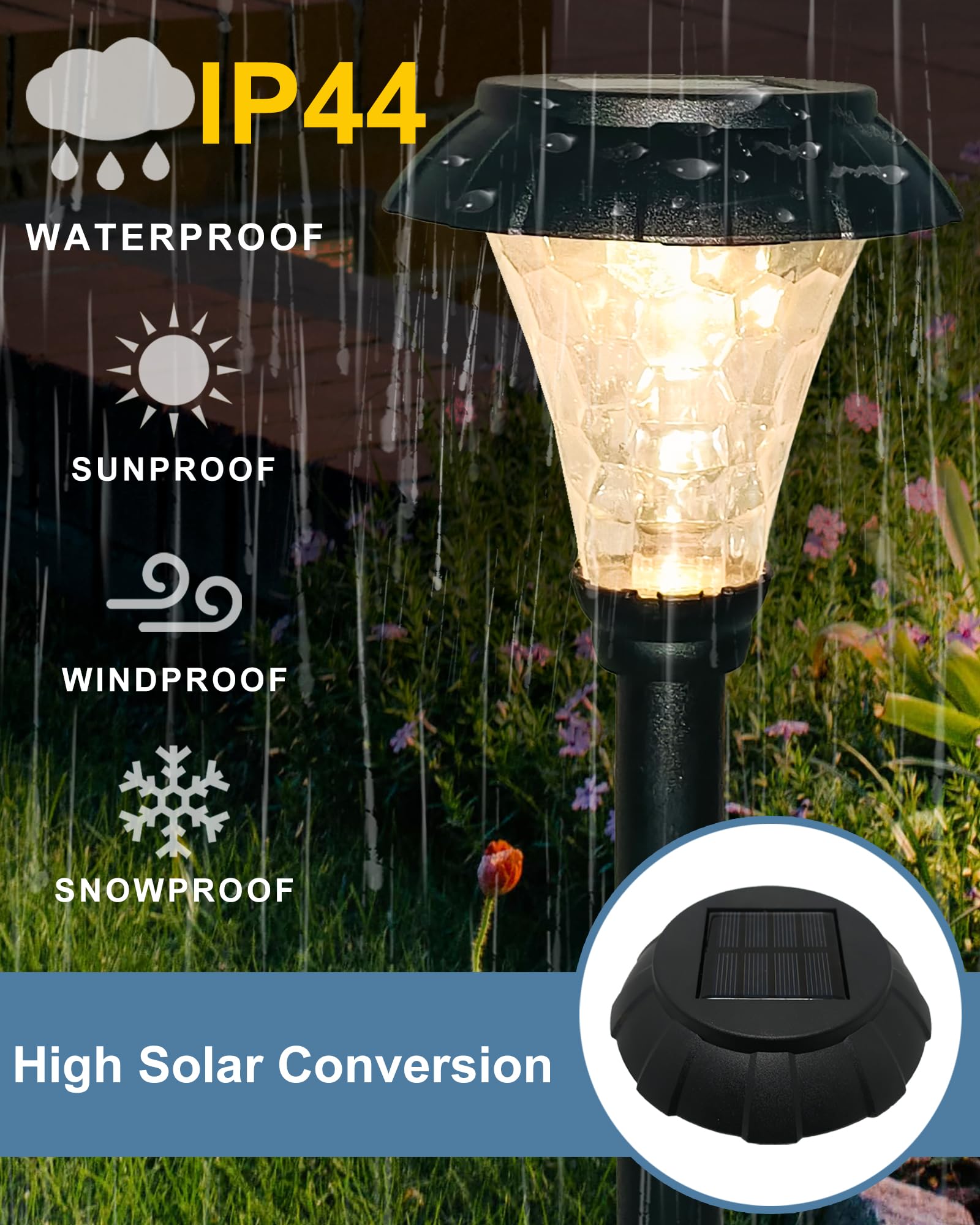 Lamtree Solar Pathway Lights,6 Pack Solar Lights Outdoor Waterproof,Outdoor Solar Lights For Yard,Lawn,Patios, Garden,Landscape,