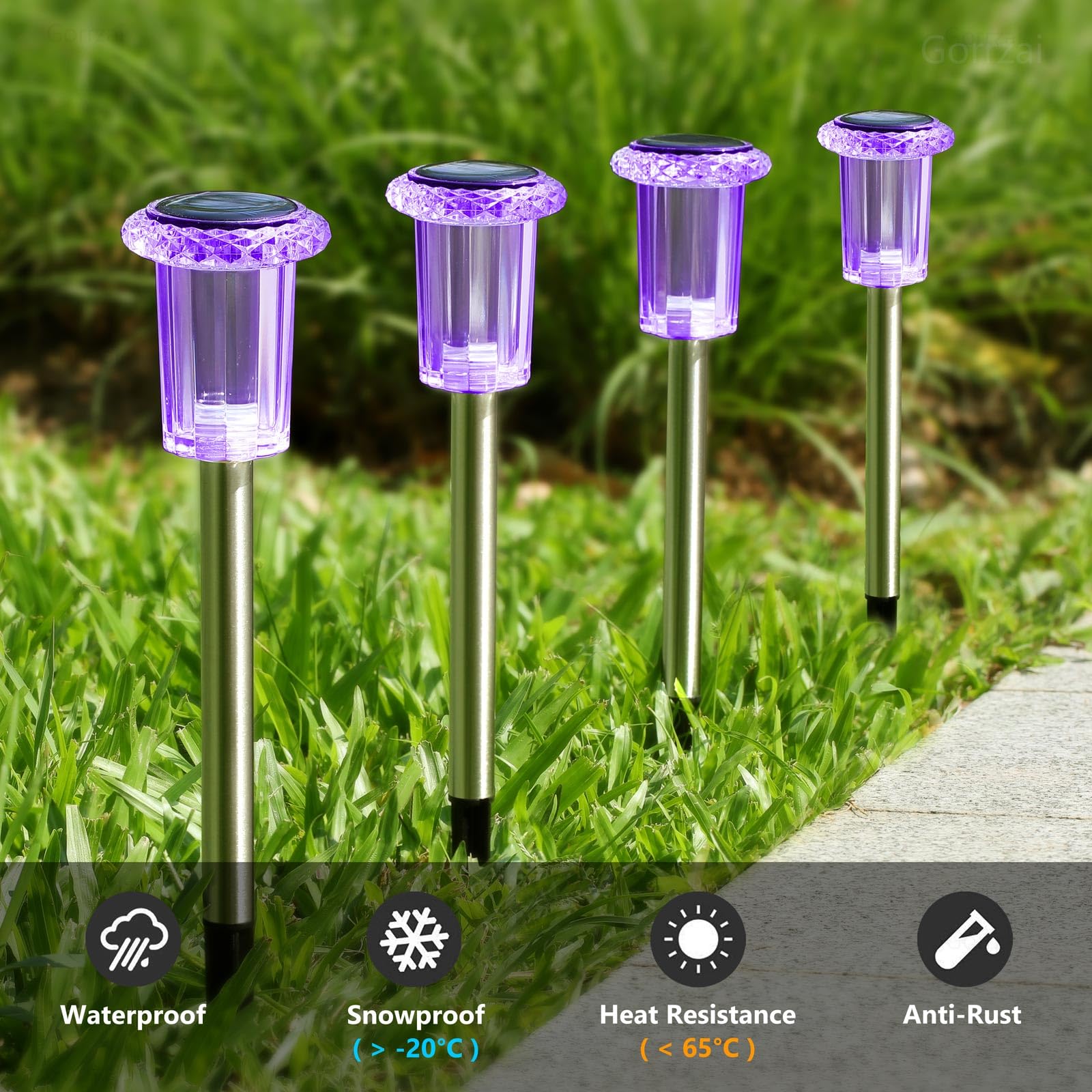 Gorrzai Solar Lights Outdoor 15 Pack Solar Pathway Lights Outdoor Halloween Decorations Waterproof Yard Lighting For Driveway Ga