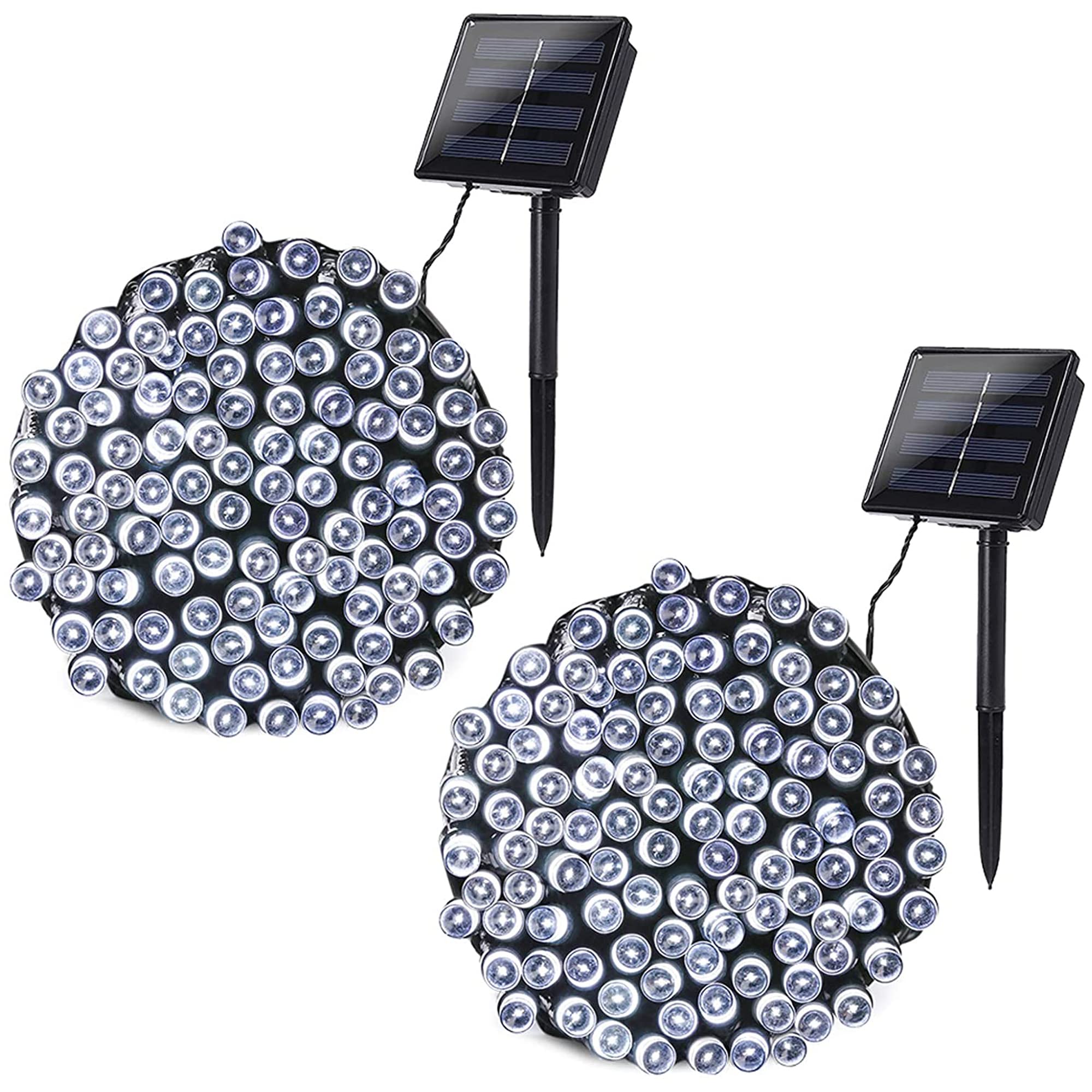 Joomer Solar String Lights 200 LED 72ft Waterproof Fairy Lights White 8 Modes for Christmas Decorations