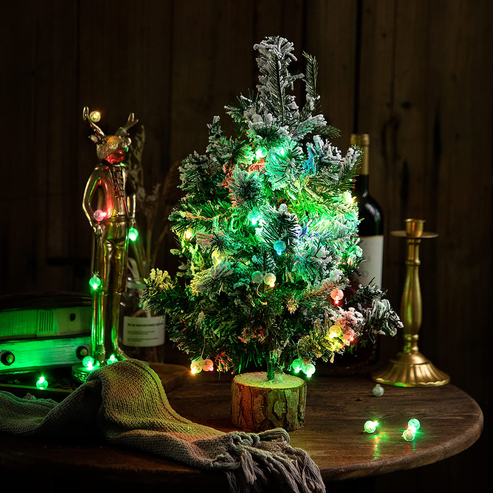 Aogist Mini LED Balloon Lights, Waterproof, Battery Powered, 100pcs with Hook, White, Model A001