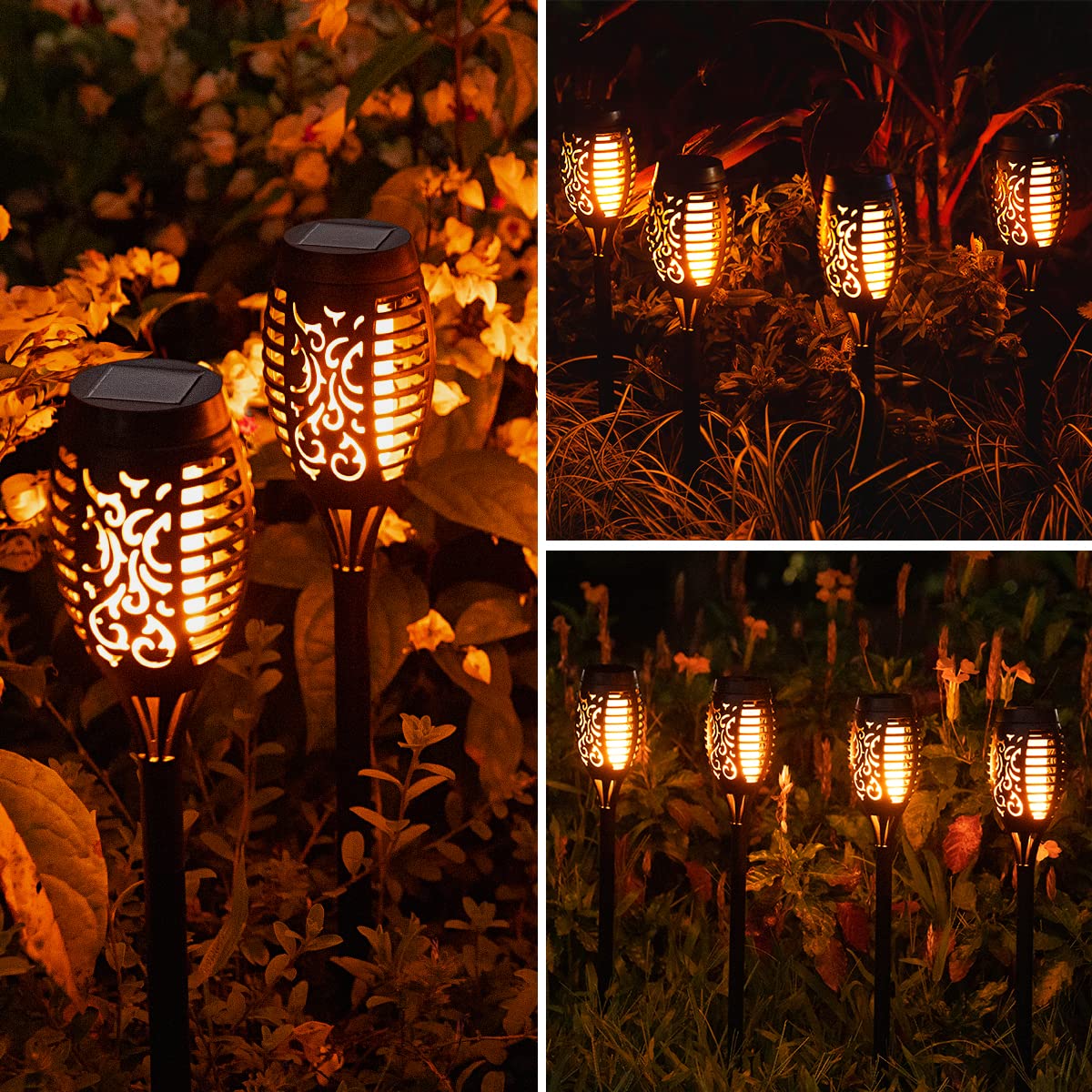 10Pack Solar Lights Outdoor, Solar Torch Lights Outdoor Flickering Flame For Outdoor Decorations, Waterproof Garden Lights Solar