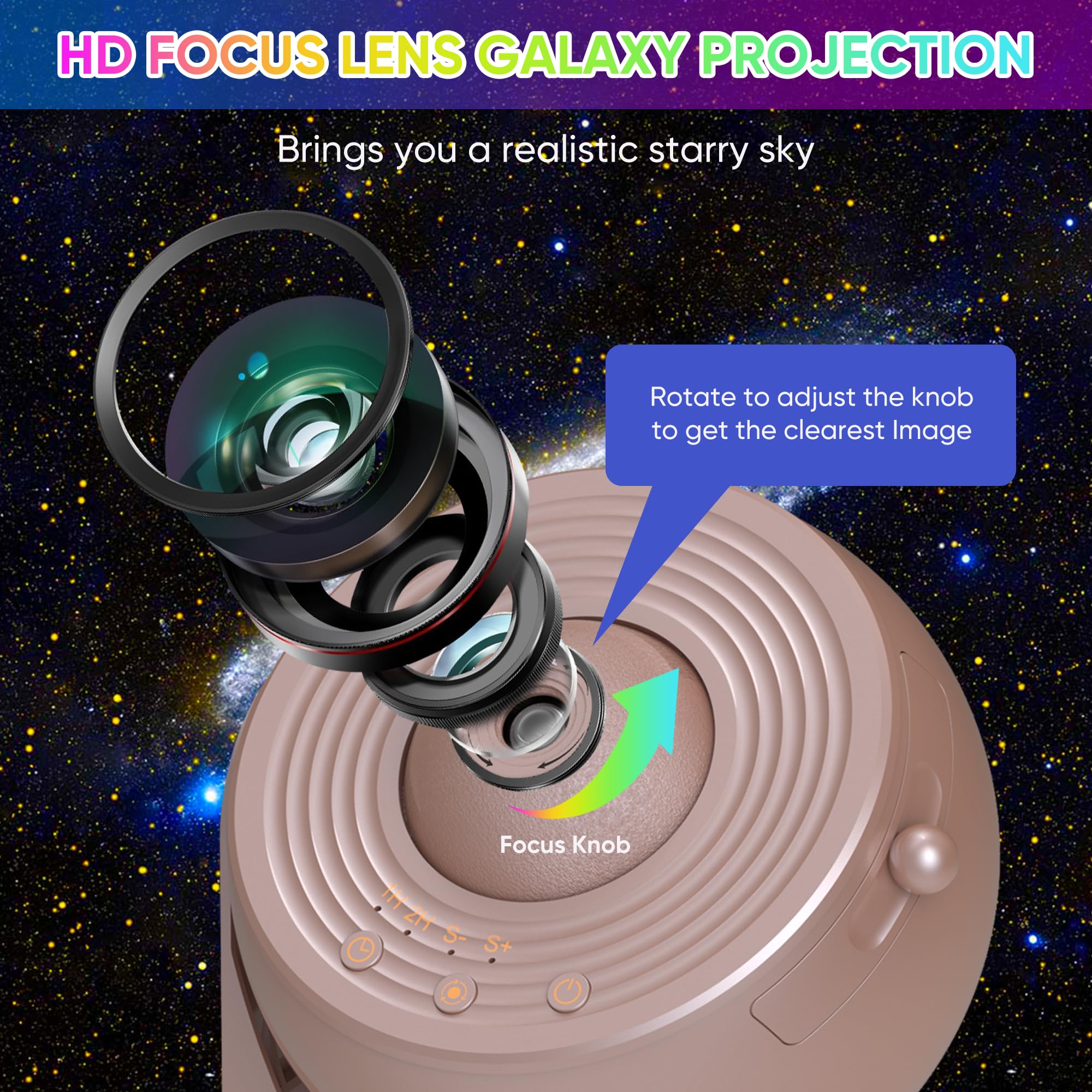 Flylily Galaxy Projector, 12 In 1 Planetarium Galaxy Star Projector For Bedroom, 360? Rotating Galaxy Star Night Light Projector