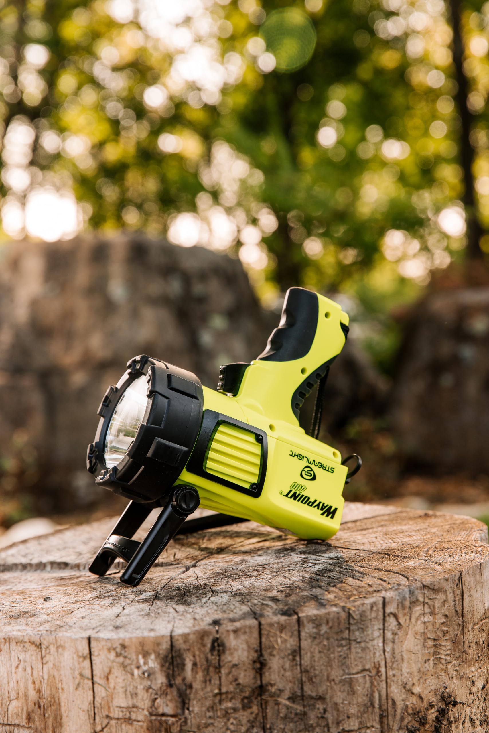 Streamlight 44911 Waypoint 400 Rechargeable 1400-Lumen Long Range Pistol-Grip Spotlight With 120V Ac Charger And Polymer Holder/Mount, Black