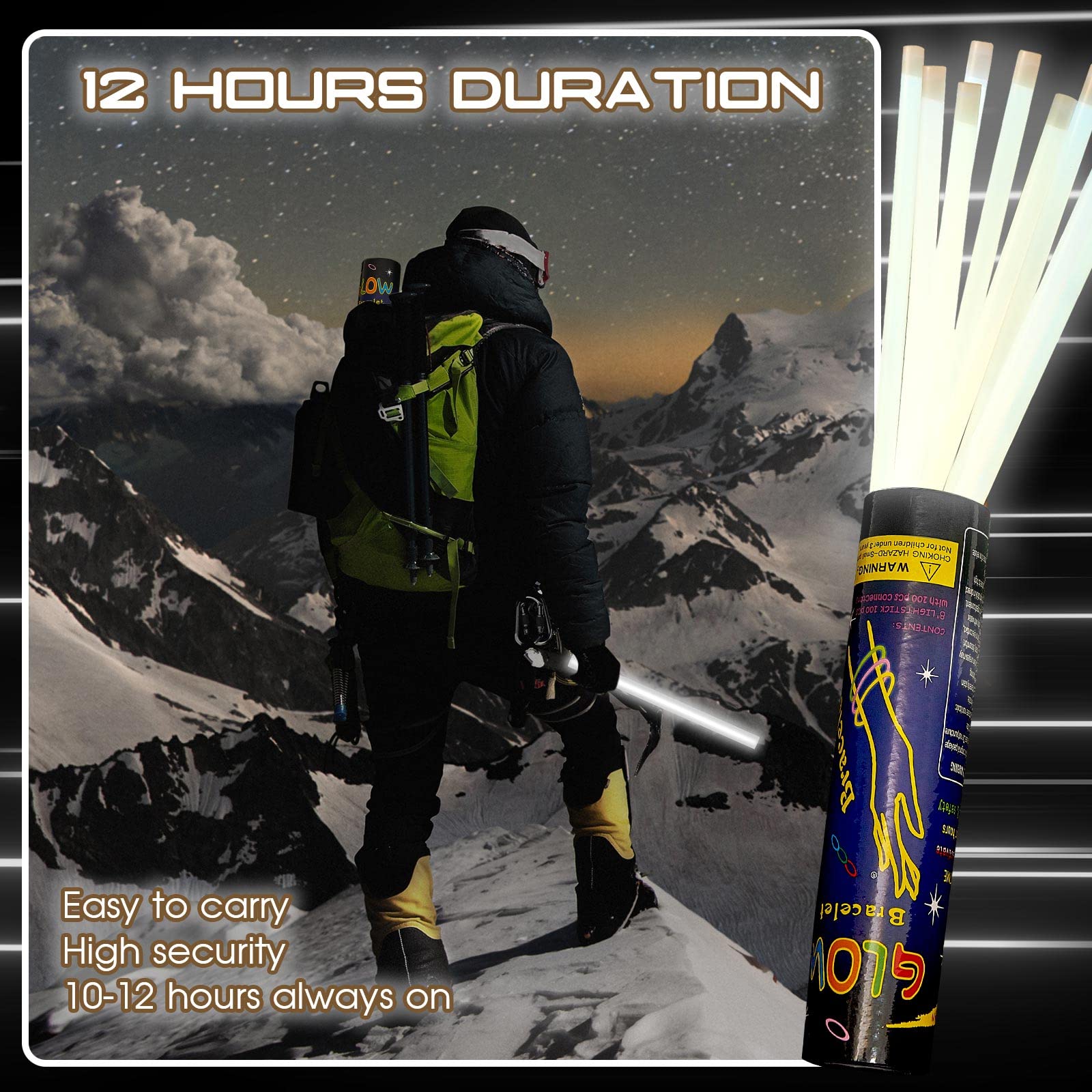 Lewtemi 10 Pcs Jumbo Glow Sticks - 16 Inch White Emergency Light for Camping & Halloween