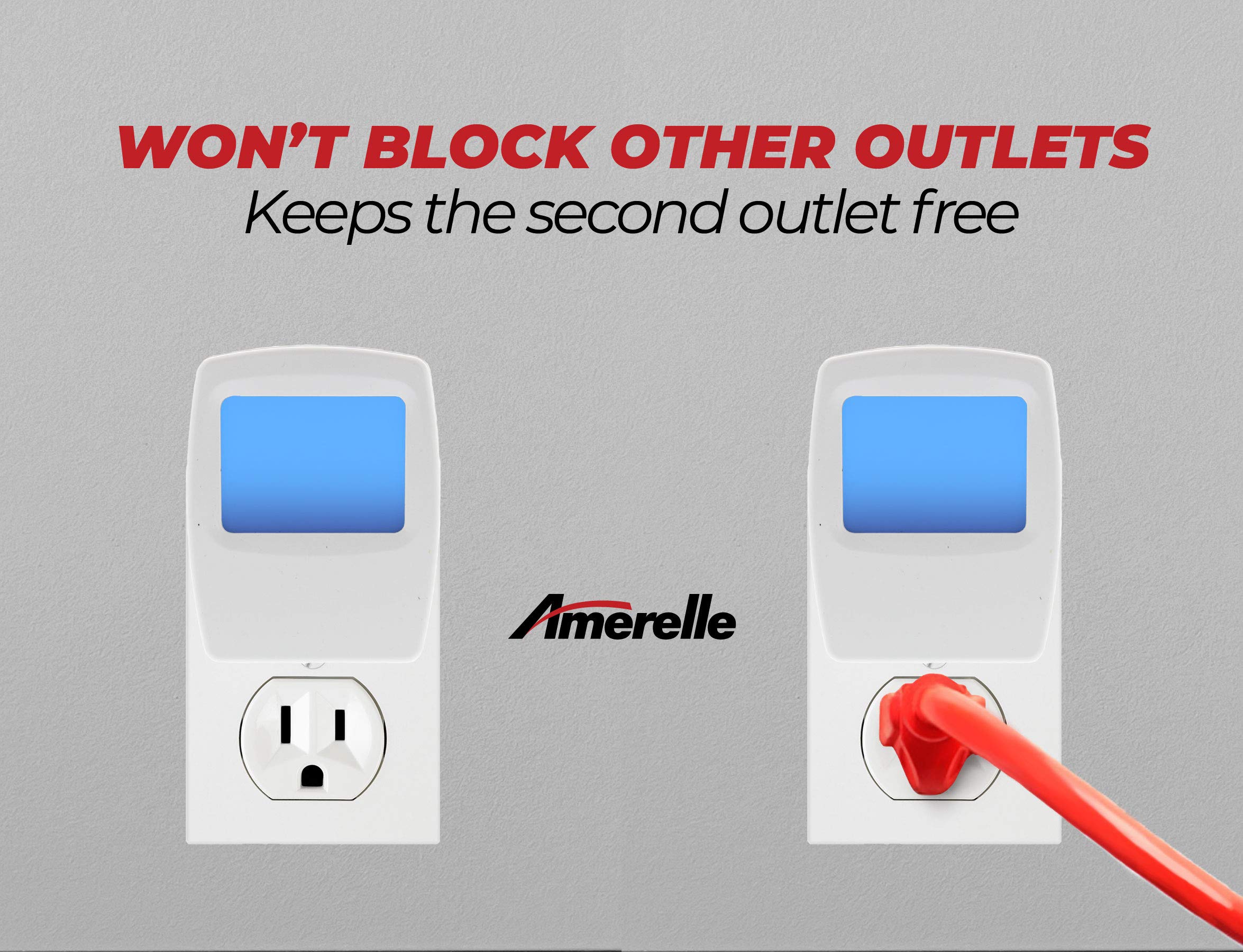 AMERELLE Always-On LED Night Light, 2 Pack, Cool Blue, Model 71282, Slim Plug-in Design for Bedrooms, Bathrooms, and Nurseries