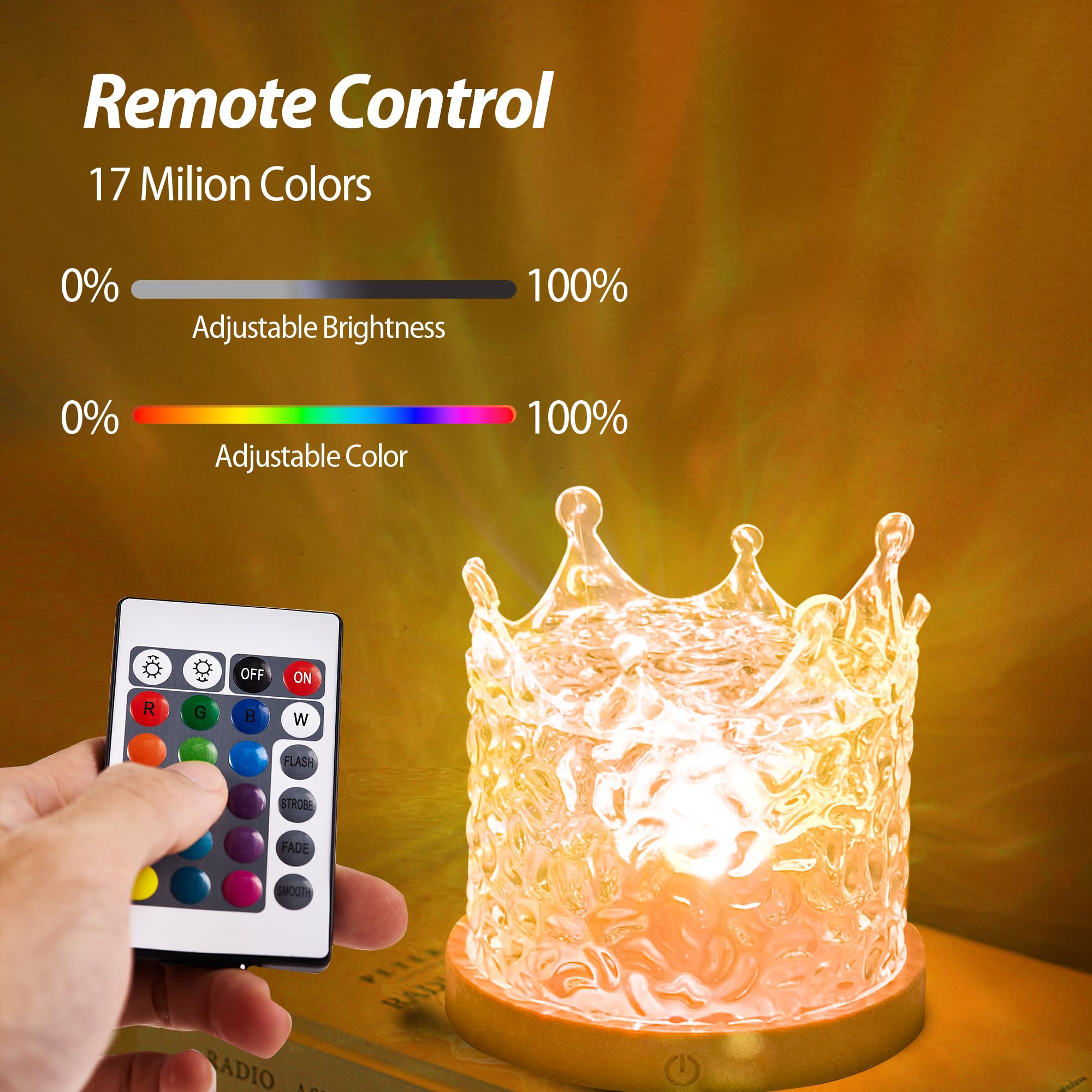 Suoapaiq Ocean Wave & Aurora Projector Lamp, 16 Colors Gradual Rotating Flame Water Lamp Wave Light With Remote Control For Teen