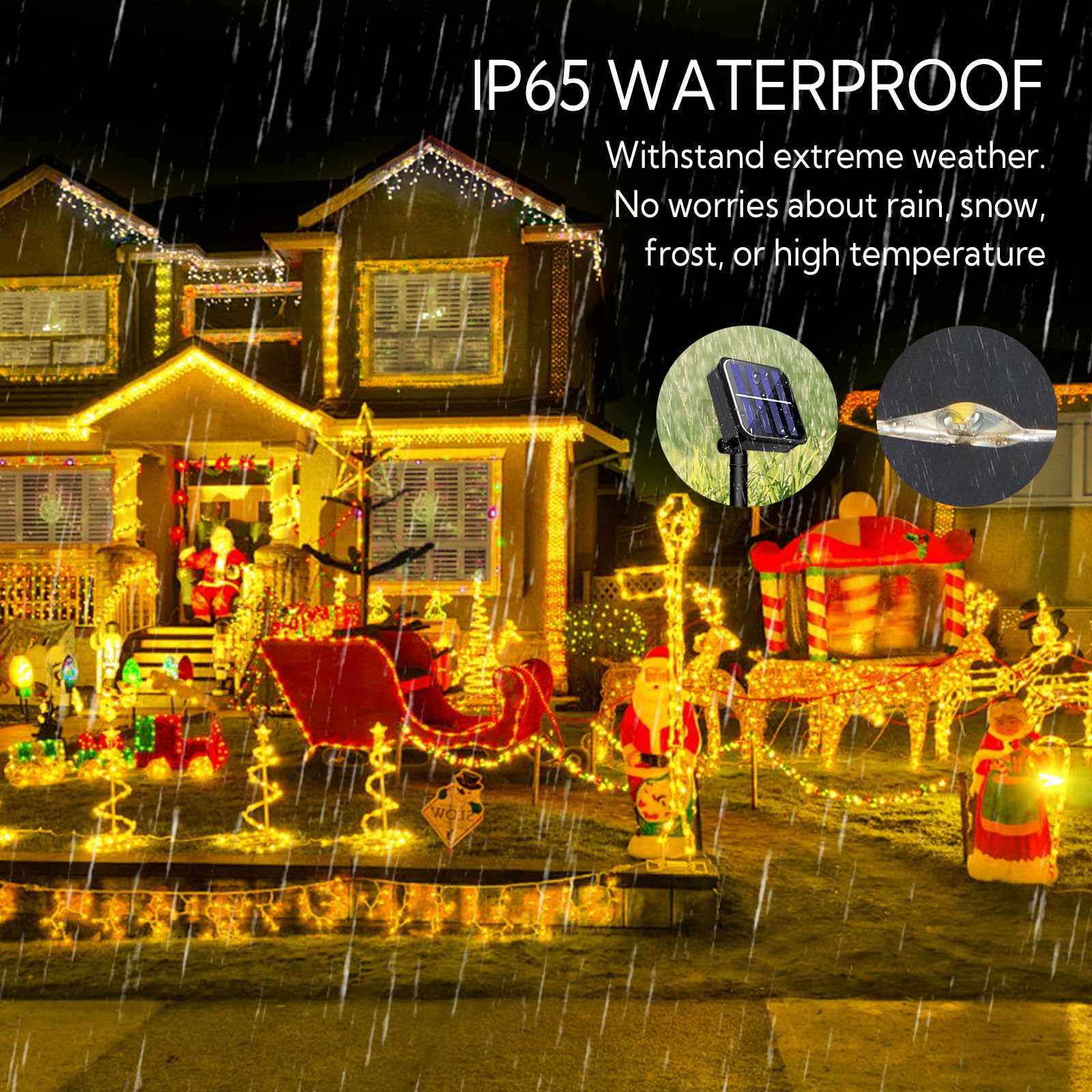 Cuorung 4 Pack Solar String Lights For Outside, 400Led 160Ft Bright Solar Lights Outdoor Waterproof, Copper Wire With 8 Modes Fairy Lights For Tree Garden Party Wedding Halloween Decor (Warm White)