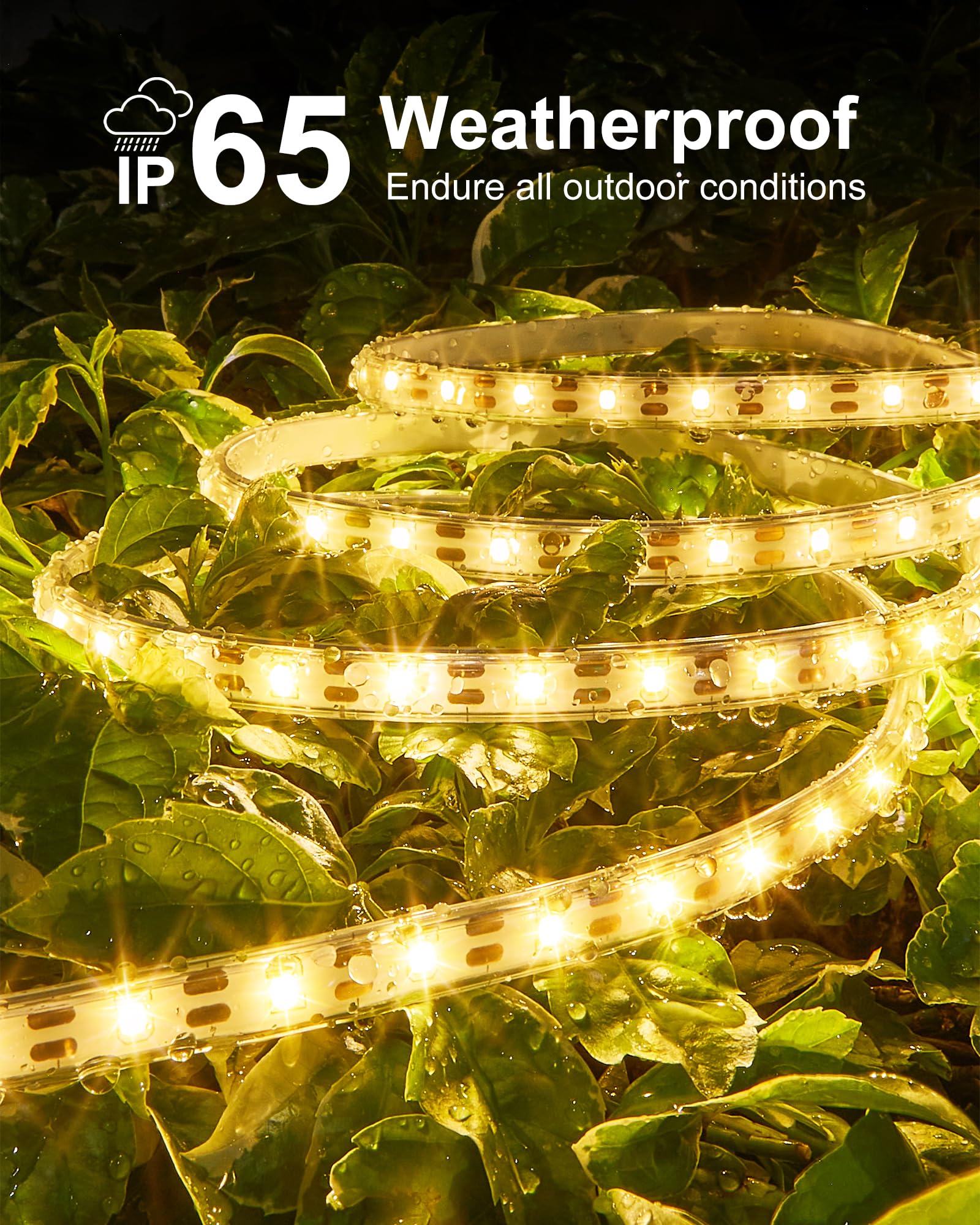 Lifengsoler Solar Strip Lights Outdoor Waterproof, 16.4Ft 300Leds Solar & Usb Powered Led Strips With Remote, 3000K Warm White L