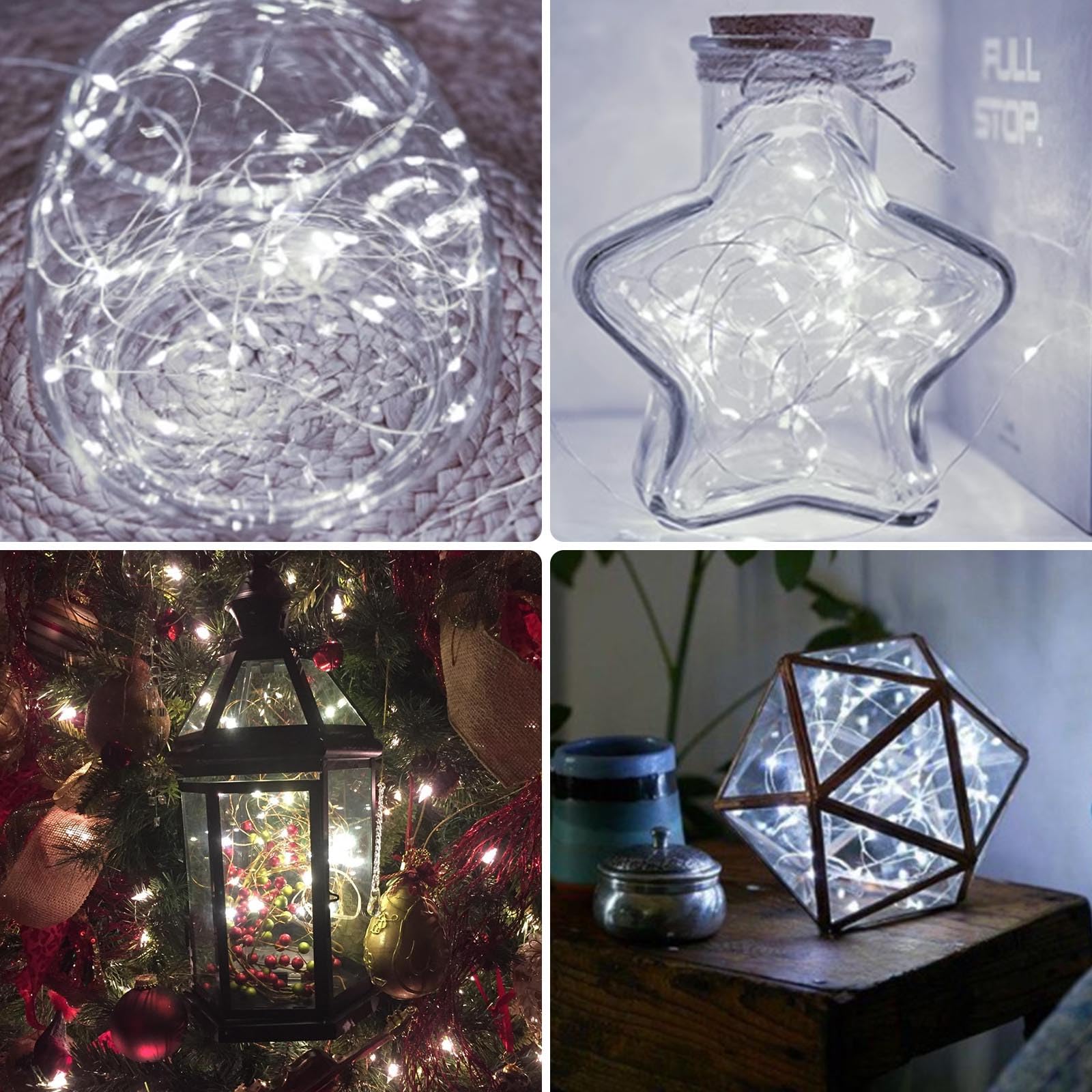 Albelt 2 Pack 100 LED Fairy Lights, Battery Operated, 33FT Waterproof, Remote, Timer, 8 Modes, Cool White, Model Sliver100