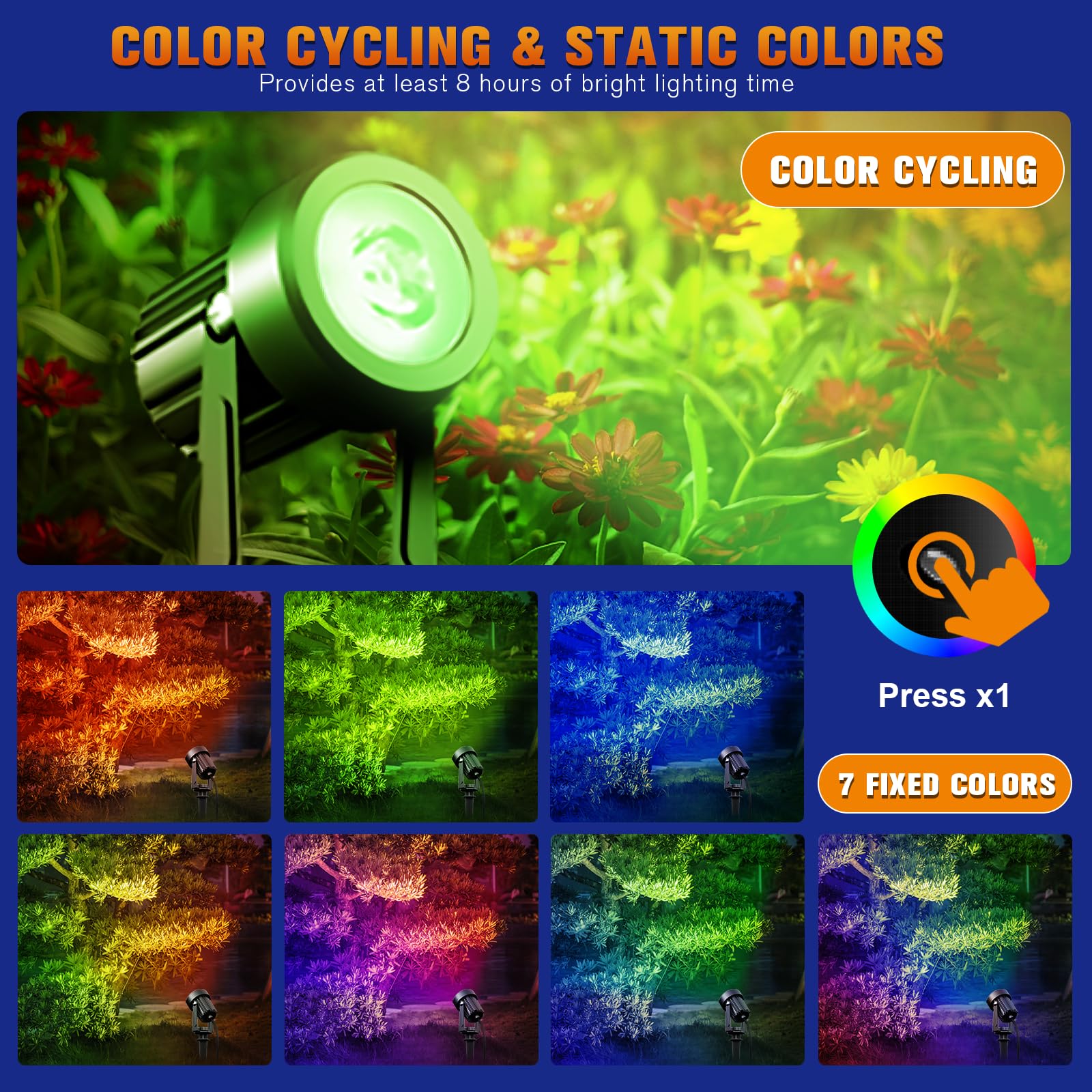 Aponuo Solar Spot Lights Outdoor 6-In-1 Solar Landscape Lights Dusk To Dawn Solar Uplights Ip65 Waterproof 9.8Ft Cable Outdoor S