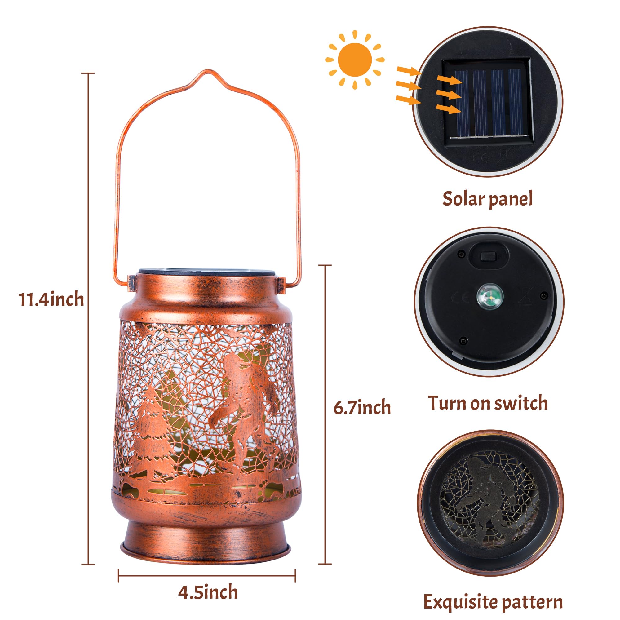 Bigfoot Solar Lanterns Outdoor Waterproof, Big Foot Gifts For Women Men, Hanging Solar Lights For Yard, Patio, Lawn, Pathway, Ta