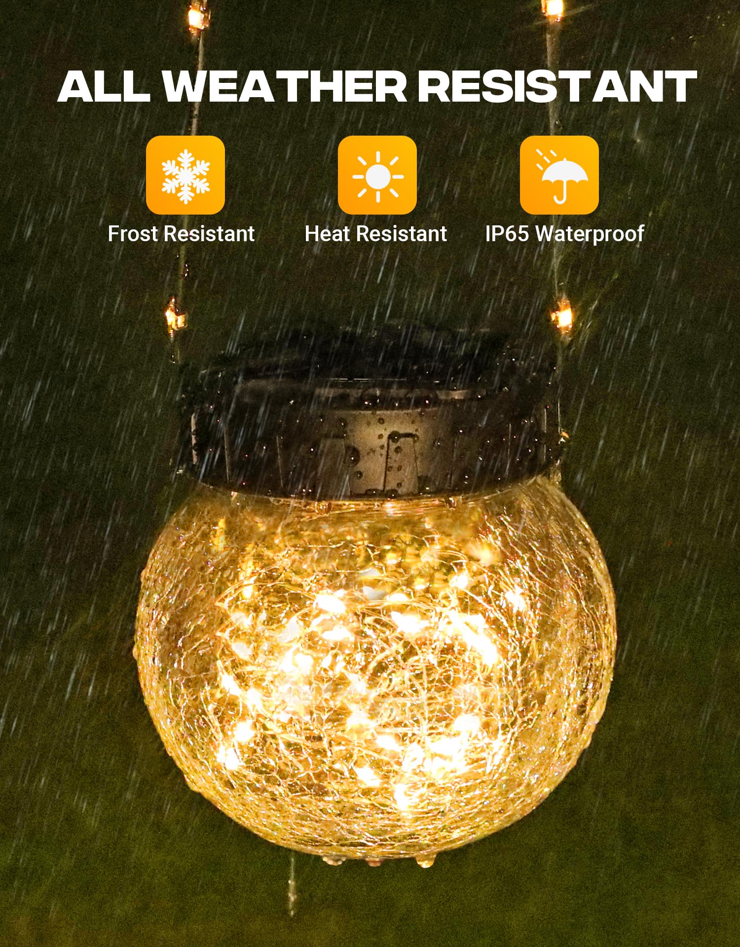 Partphoner Solar Lights Outdoor Waterproof 12-Pack  Solar Powered Hanging Lantern  ed Glass Hanging Globes For Yard Decor Christmas Decoration  Shepherd Hook  Garden Tree Table Ornaments  Warm