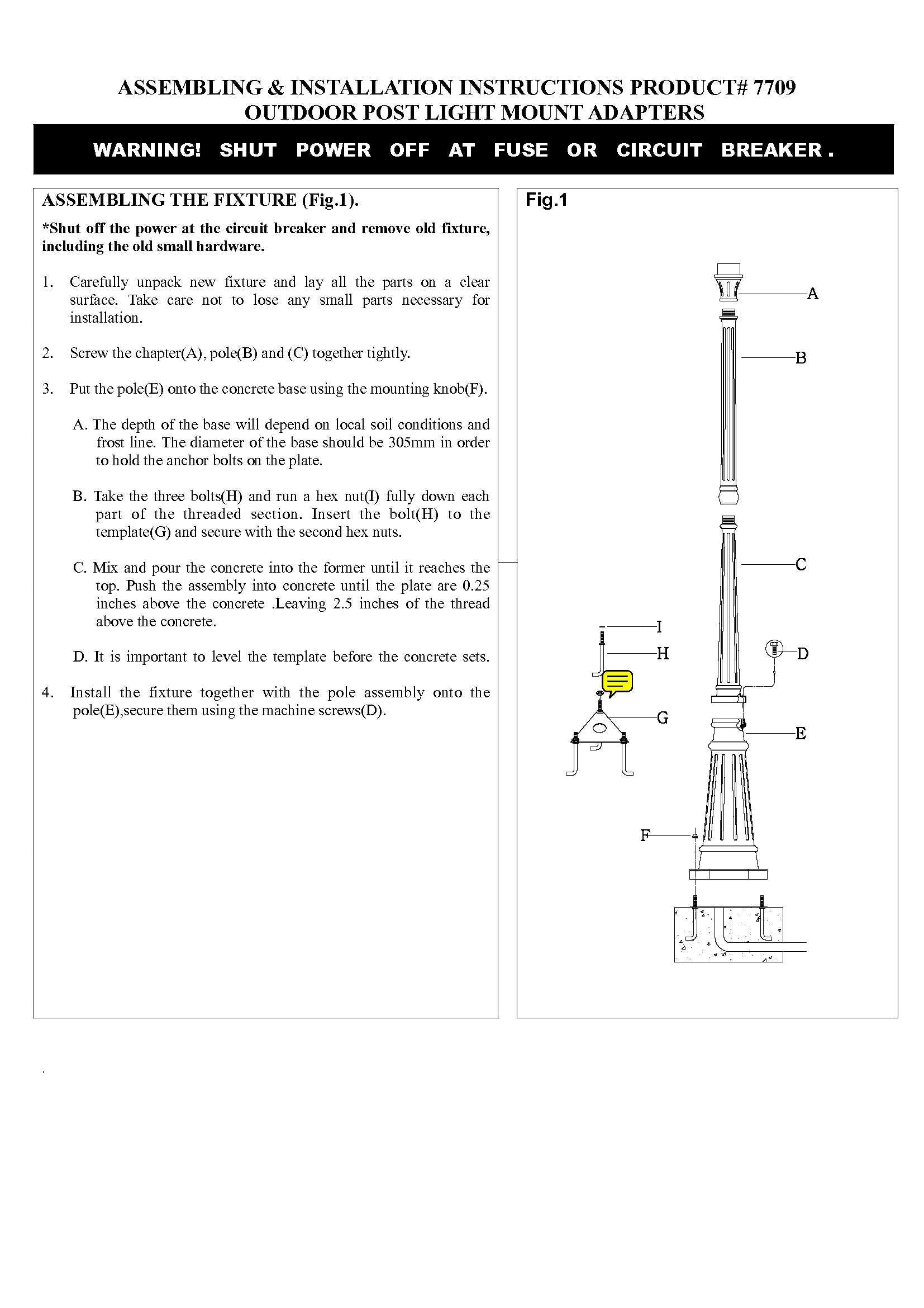 Livex Lighting 7709-07 Outdoor Cast Aluminum Post, Bronze