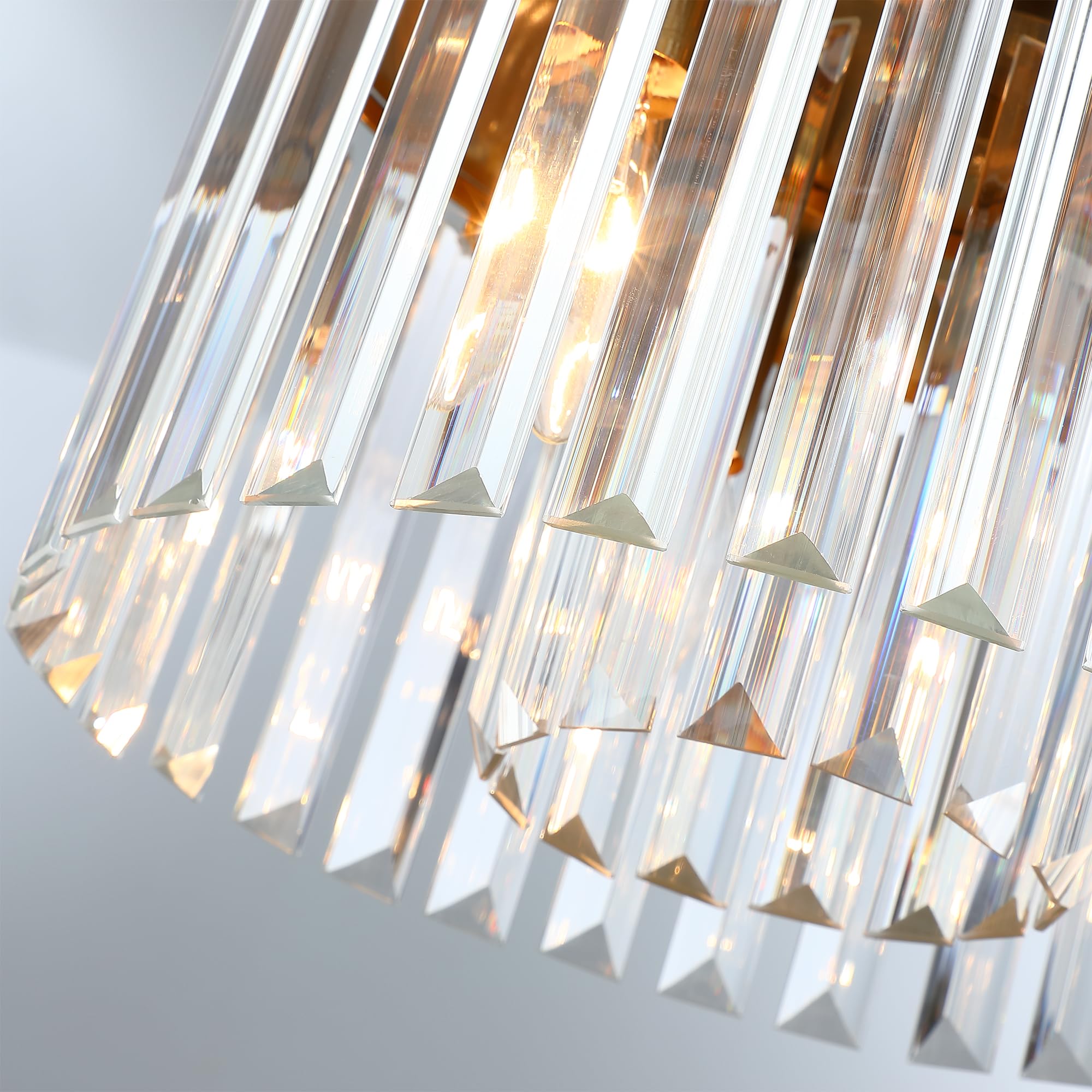Klklch Ceiling Light, Modern Crystal Light Fixture For Living Room Dining Room Bedroom Kitchen Hallway, Xdd006-3-G-M
