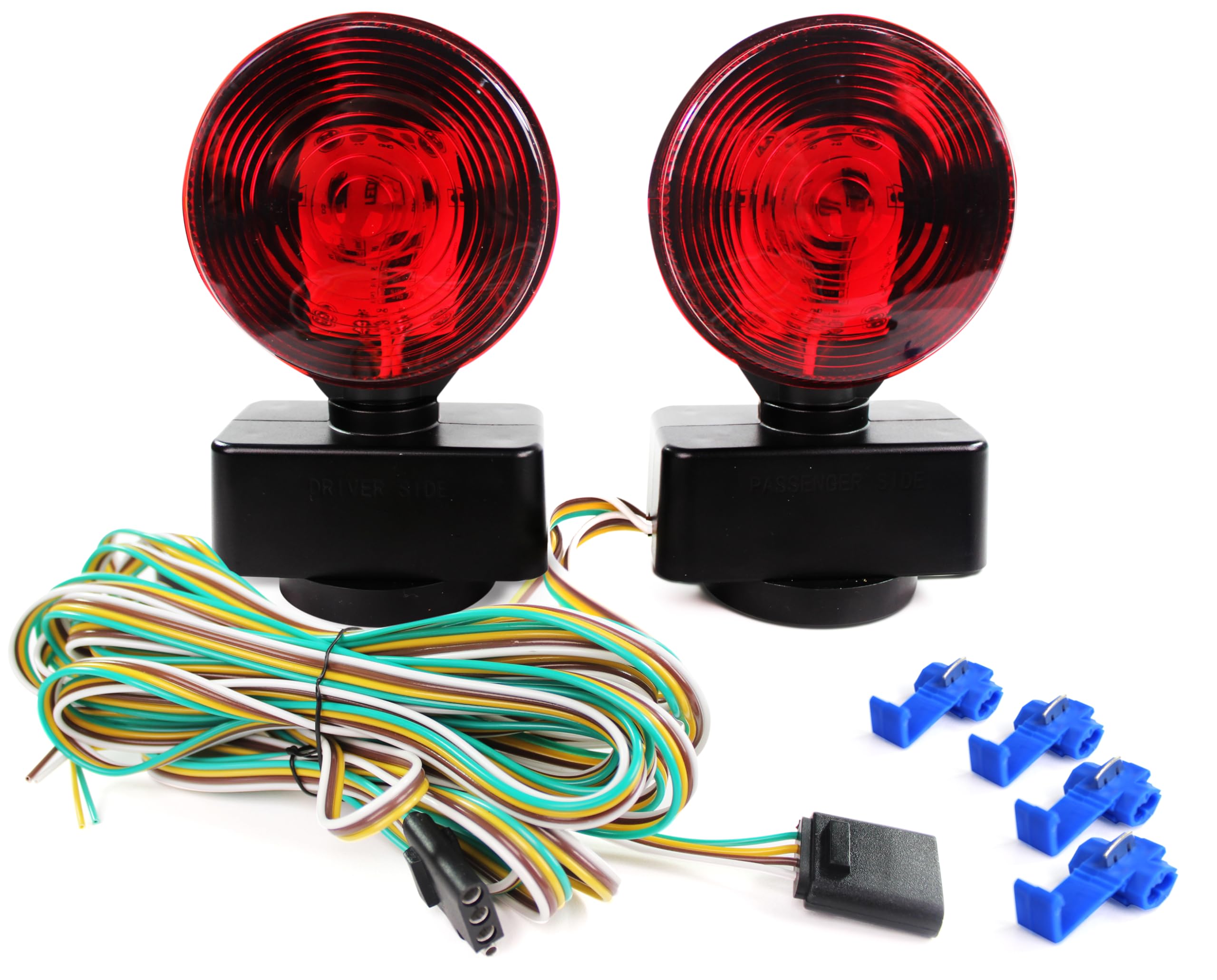 Maxxhaul 50871 Magnetic One Led Trailer Tail Towing Light Kit Dot Turn Brake Parking Lights For Truck Rv Boat Car Bike Trailer