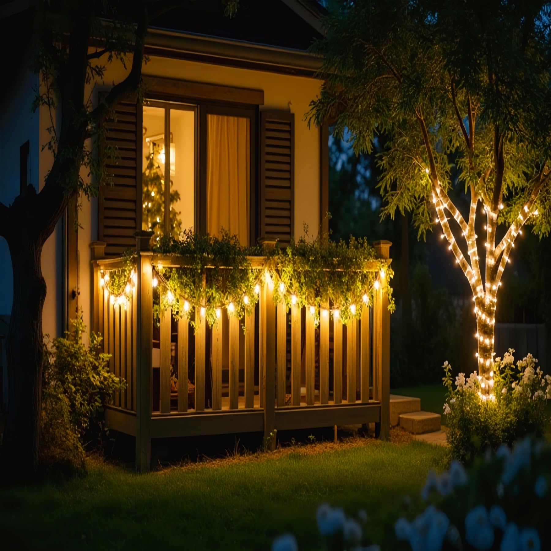 Jinbest 100 Led Warm White Green Wire Christmas String Lights, Ul Certified And Commercial Decorative Lighting String 35 Ft, For