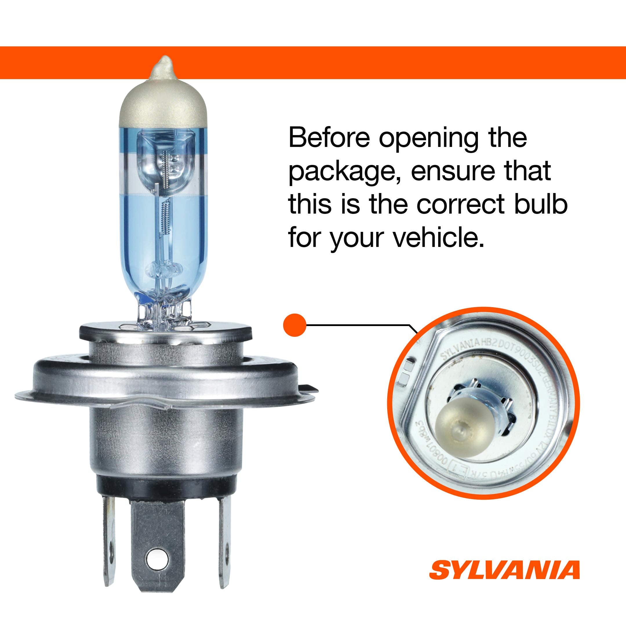SYLVANIA 9003 SilverStar Ultra Halogen Headlight Bulbs - High/Low Beam & Fog, Bright White Light, 2-Pack