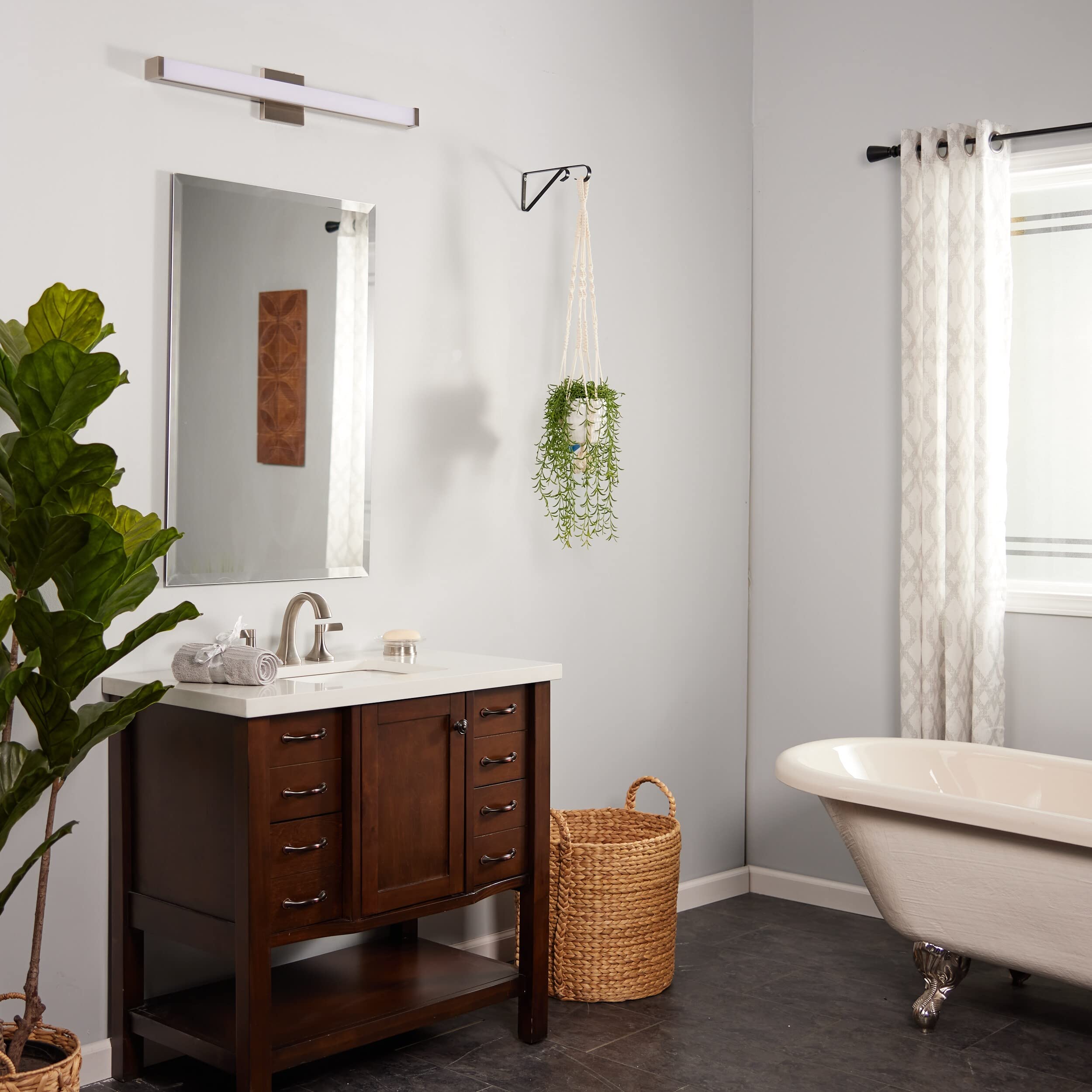 Maxim 52000Bk Spec Collection 18 Inch Dimmable Led Bathroom Vanity Light I 3500K I Black I Modern Contemporary Light Fixture I P