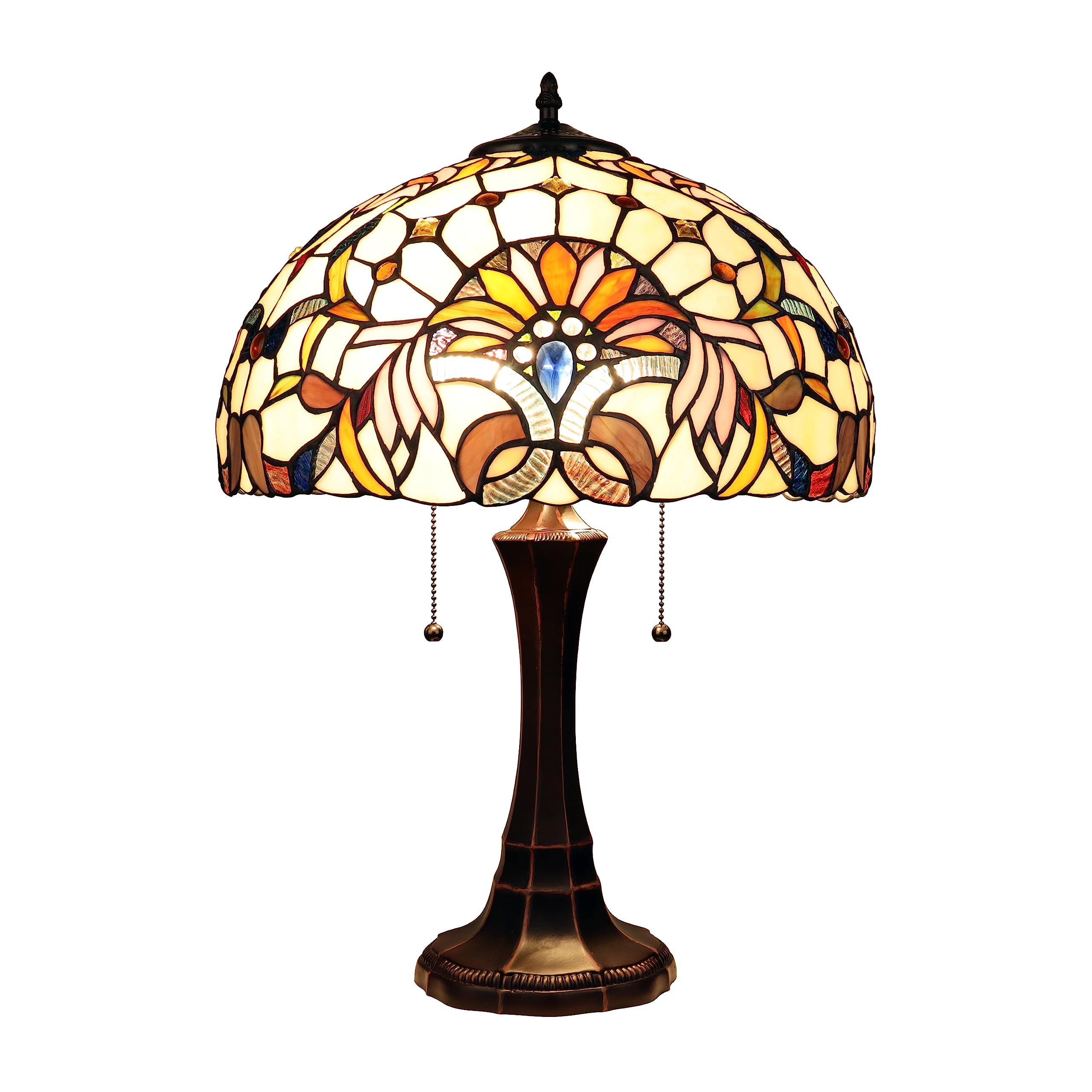 Chloe Lighting Table Lamp, Victorian-Style, 2-Light, Dark Bronze Finish, 16in Wide, Multicolor, Model CH3T361VI16-TL2