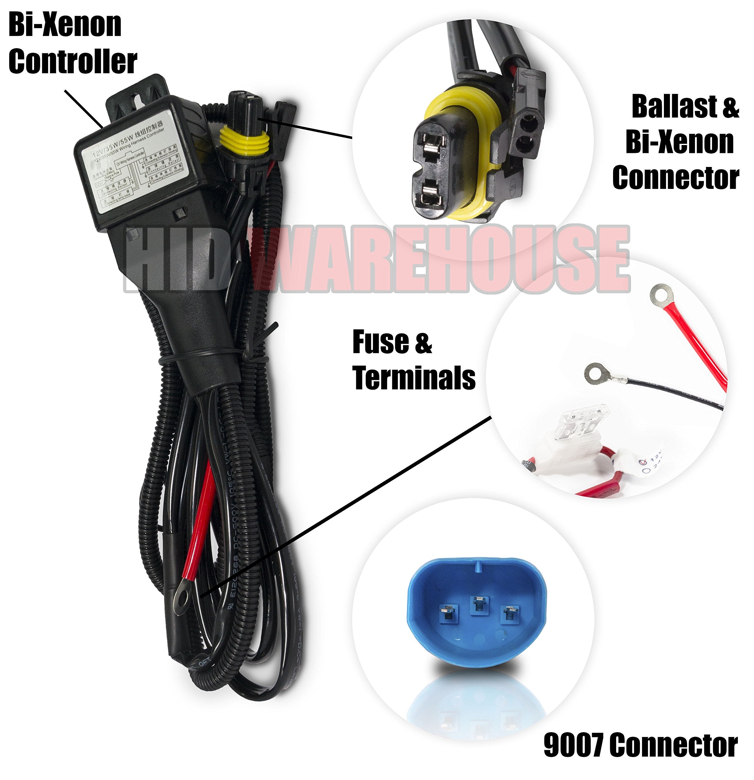 HID-Warehouse HID Xenon Replacement Bulbs - Bi-Xenon 9007 (HB5) - 4300K Bright Daylight (1 Pair)