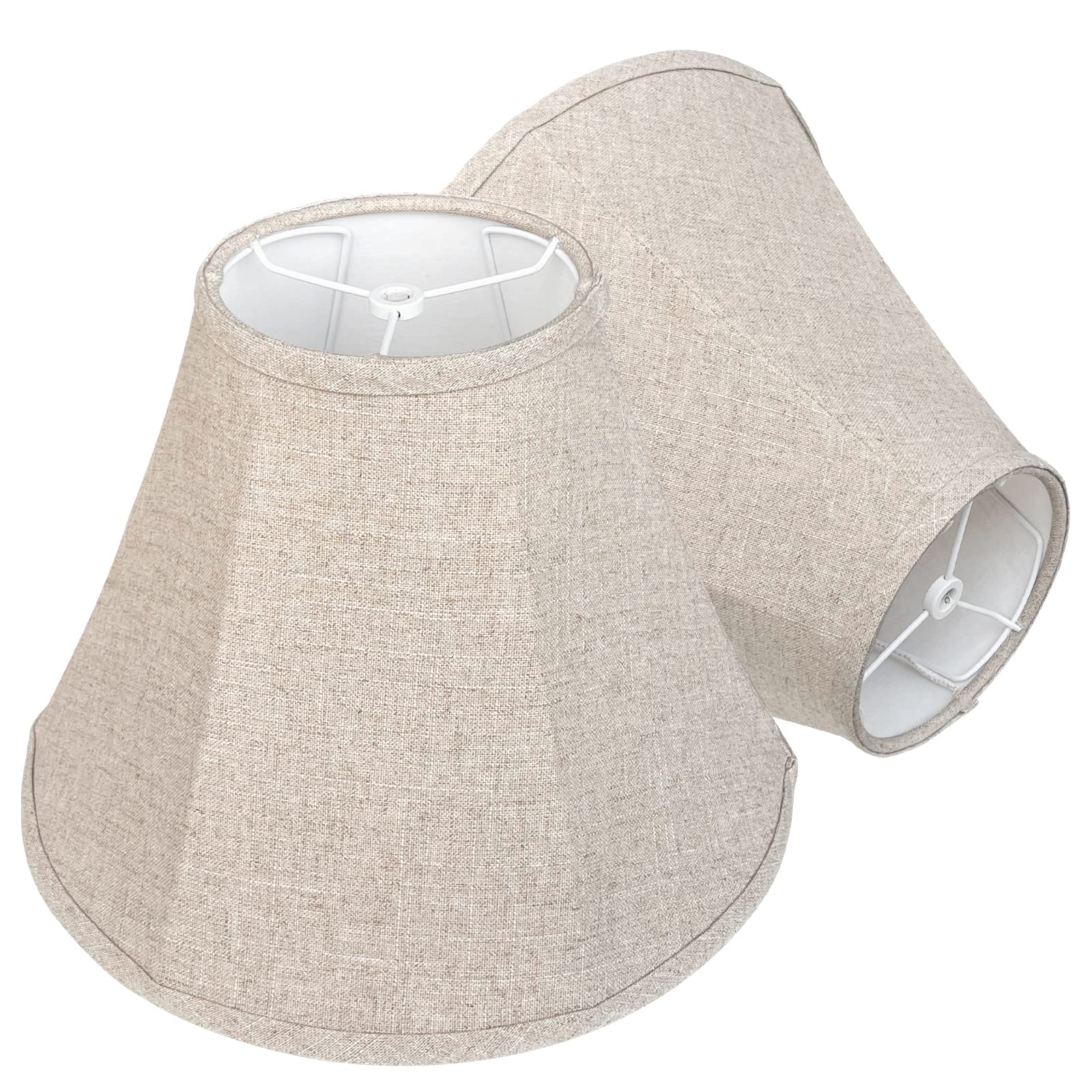 Tootoo Star Double Tootoo Star Lamp Shade Set Of 2, Brown Fabric, 6X14X10 Inch, Hand Crafted For Floor Light And Table Lamp