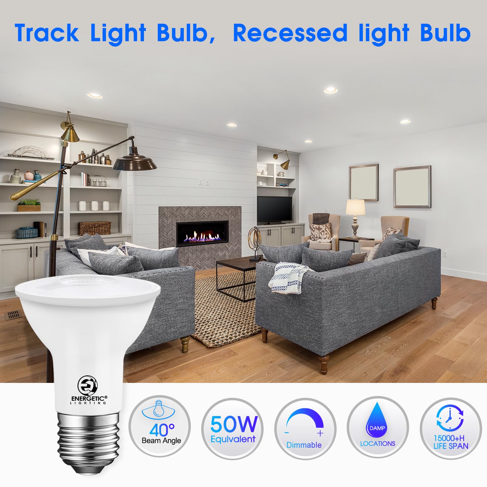 Energetic 10 Pack Par20 Led Bulbs 50W Equivalent 5W Dimmable, 3000K Warm White 460 Lumen E26 Medium Base Indoor Outdoor Spot Lig