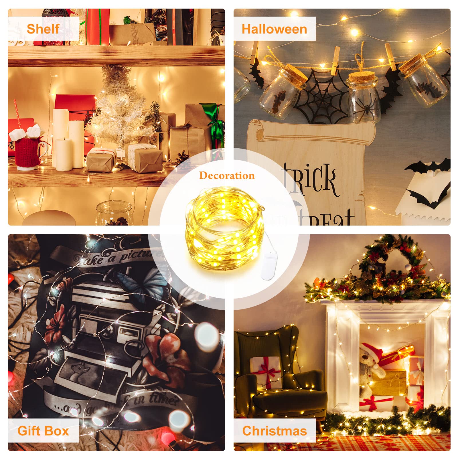 Riakrum 50 Pieces 10Ft 30 Valentine'S Day Led Fairy Lights Battery Operated Tiny Lights String Small String Lights For Jars Starry Waterproof String Lights For Diy Wedding Party (Warm White)