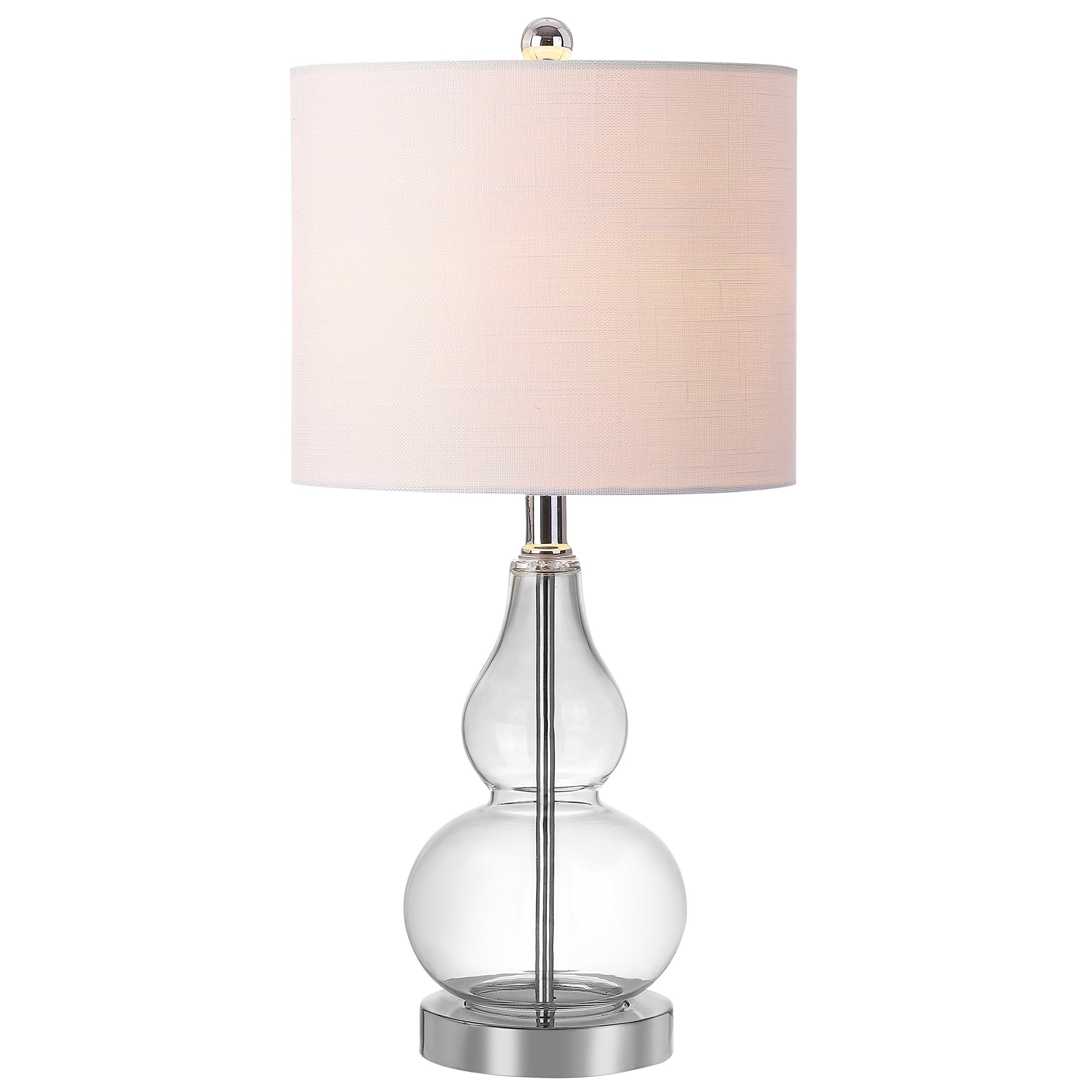 JONATHAN Y Mini Glass LED Table Lamp, 20.5in, Clear, Model JYL1028E, Transitional, Modern Design for Living Room, Bedroom, Office