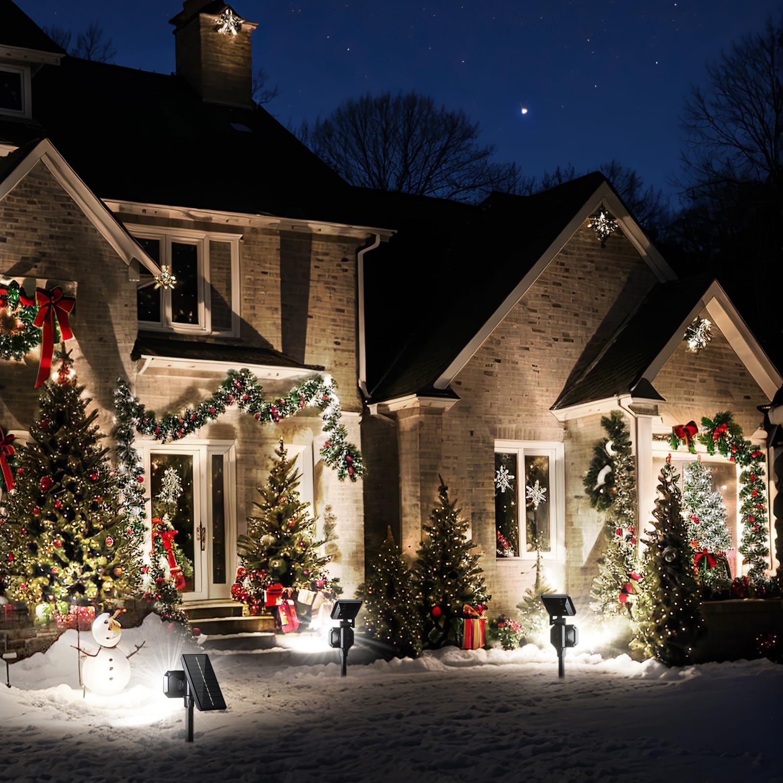 JSOT Solar Lights Outdoor Waterproof - 6 Pack Spot Lights Solar Spotlights Outdoor Waterproof Garden Light for Outside Yard Land