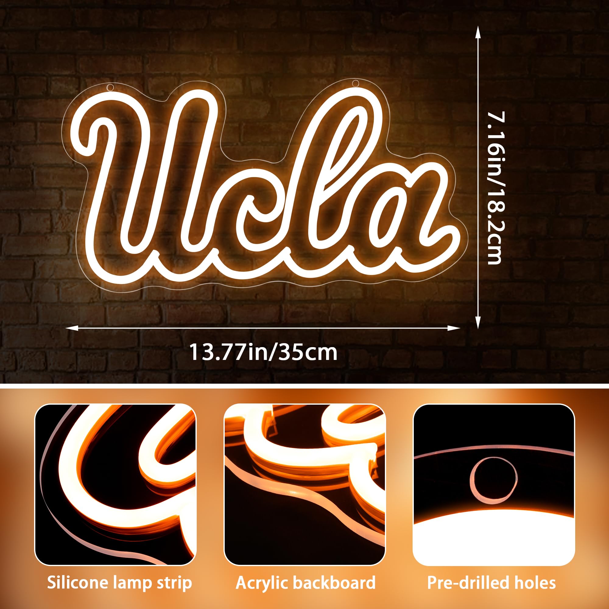 Lalaon University Neon Sign Neon Sign For Wall Decor University Party Decor For Man Cave Dormitory Bar Club Shop Wall Great Gift For Sport Fans Boys Kids(Xd-255)