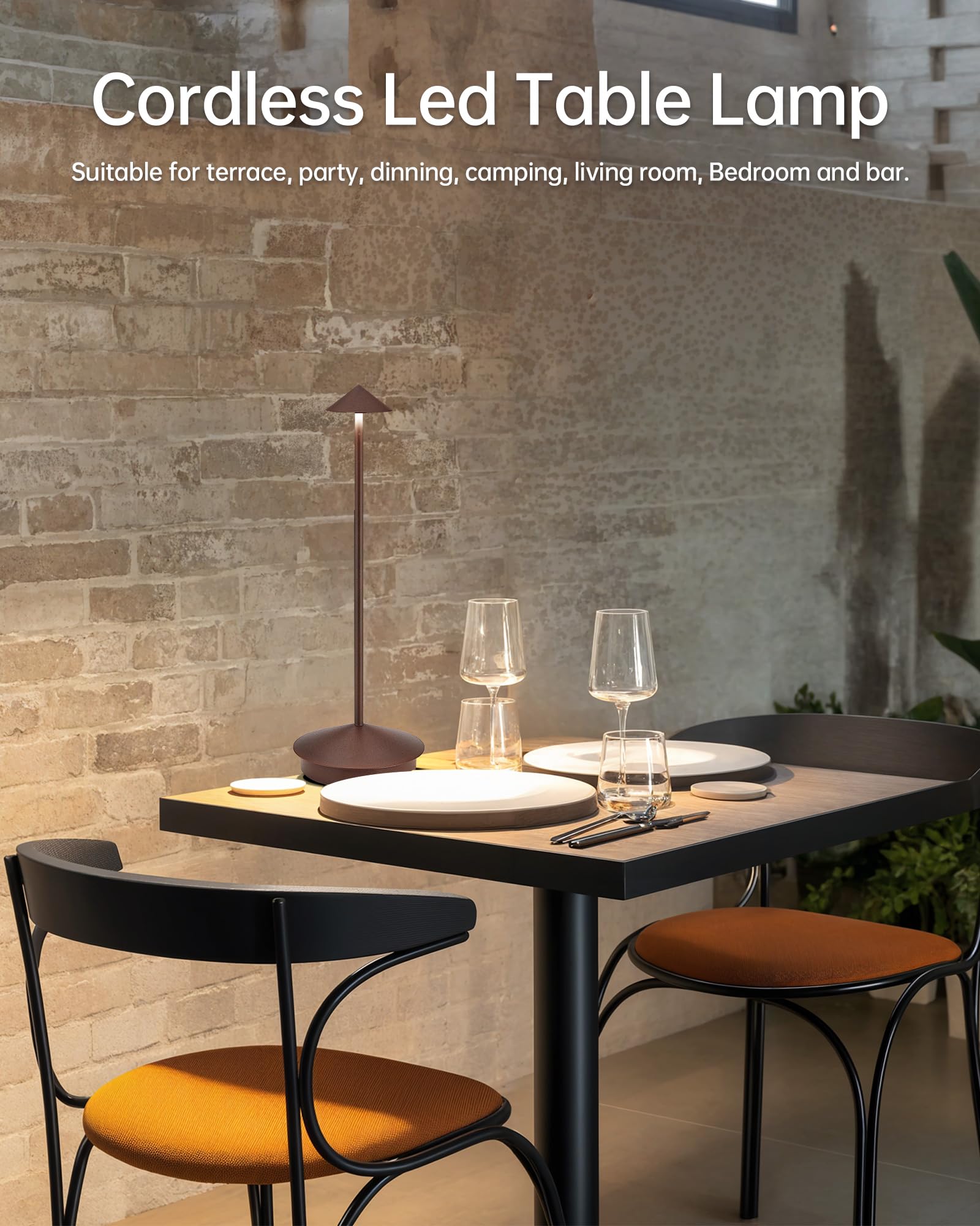 Xminkdza Portable Led Cordless Lamp Table Light 2 Pack, Rechargeable 6000Mah Battery Outdoor Table Lamp For Dinning Restaurant P