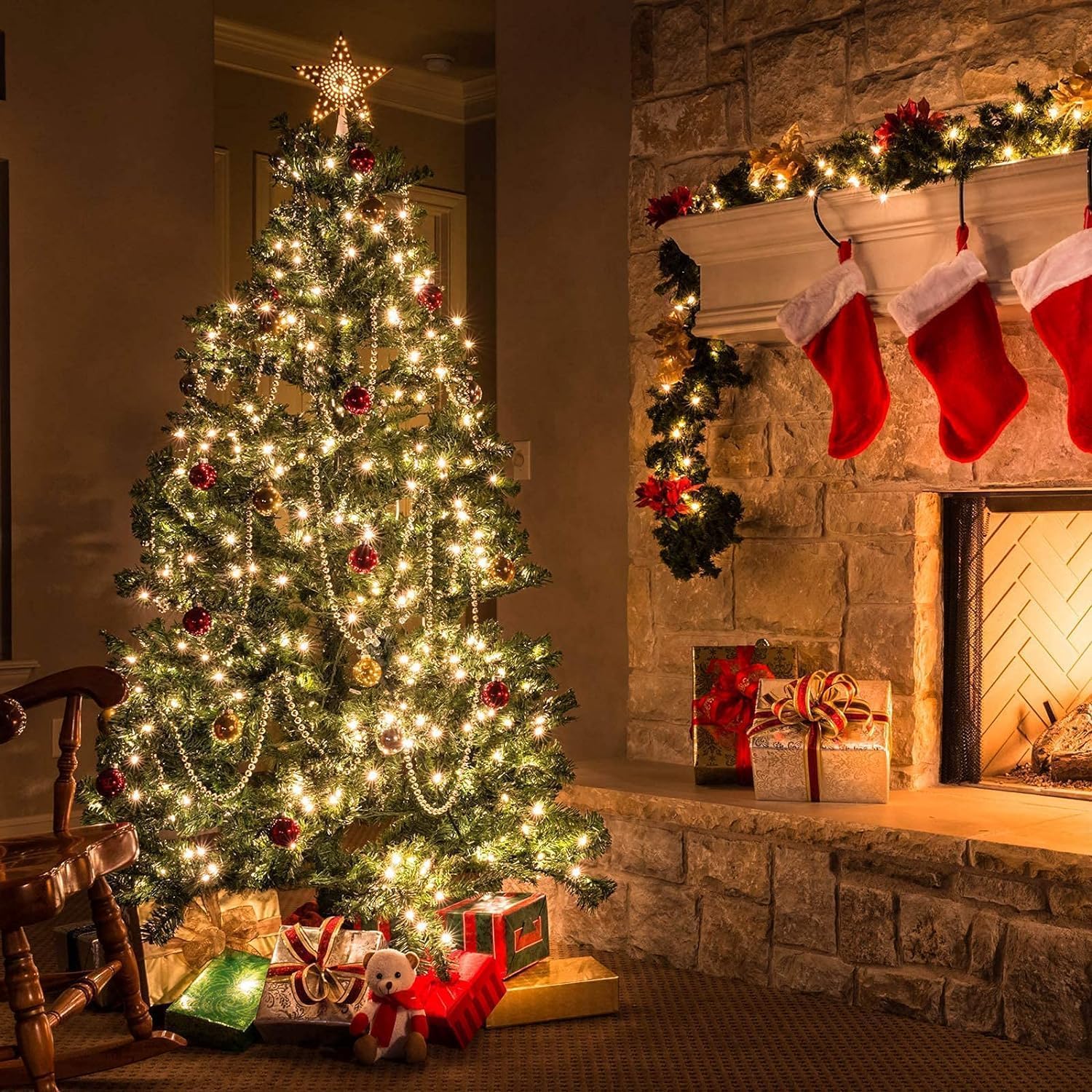 Dirnun Christmas Lights Clear White 70 Count Incandescent Light Ul Certified Connectable Christmas Tree Lights With White Wires For Indoor Outdoor Xmas  Wedding  Holiday  Party  Home Decorations