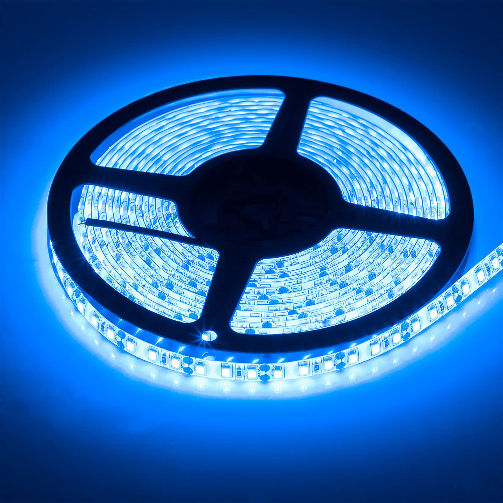 Supernight 600 Leds Blue Strip Light, 16.4Ft Waterproof Flexible Rope Lights, Ip65 For Bedroom, Mirror, Kitchen, Party Decor