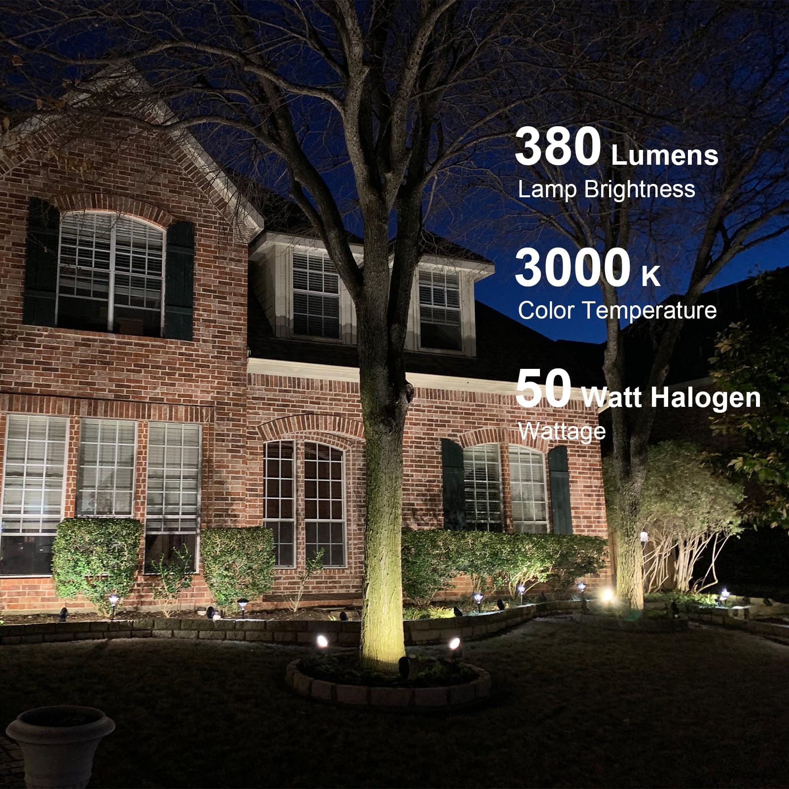 GOODSMANN Low Voltage Landscape Spotlights 50W Outdoor Flood Light 3000K Warm White Metal Black 1 Pack Model 9920-9601-01